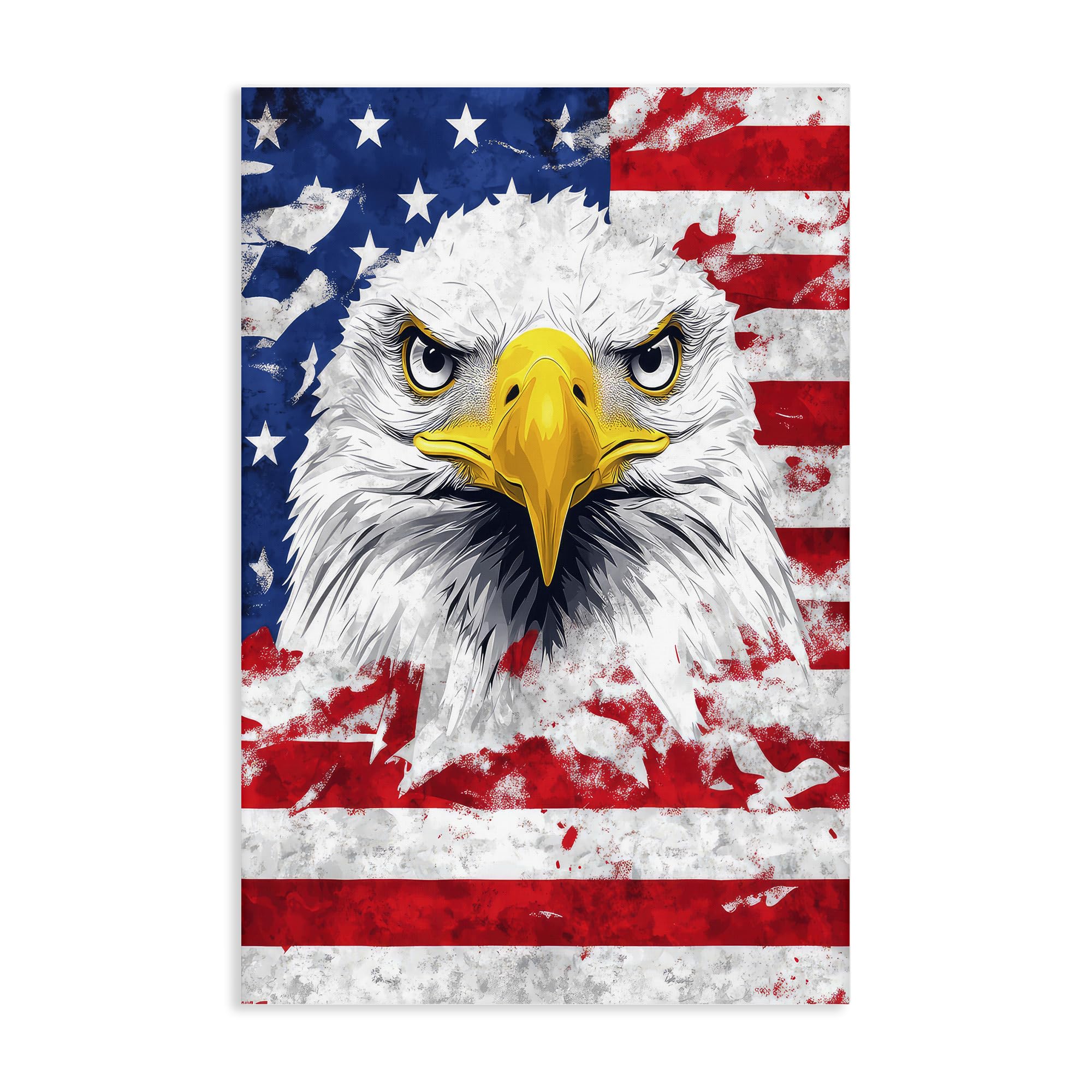 'Patriotic Bald Eagle Flag'| Canvas Art