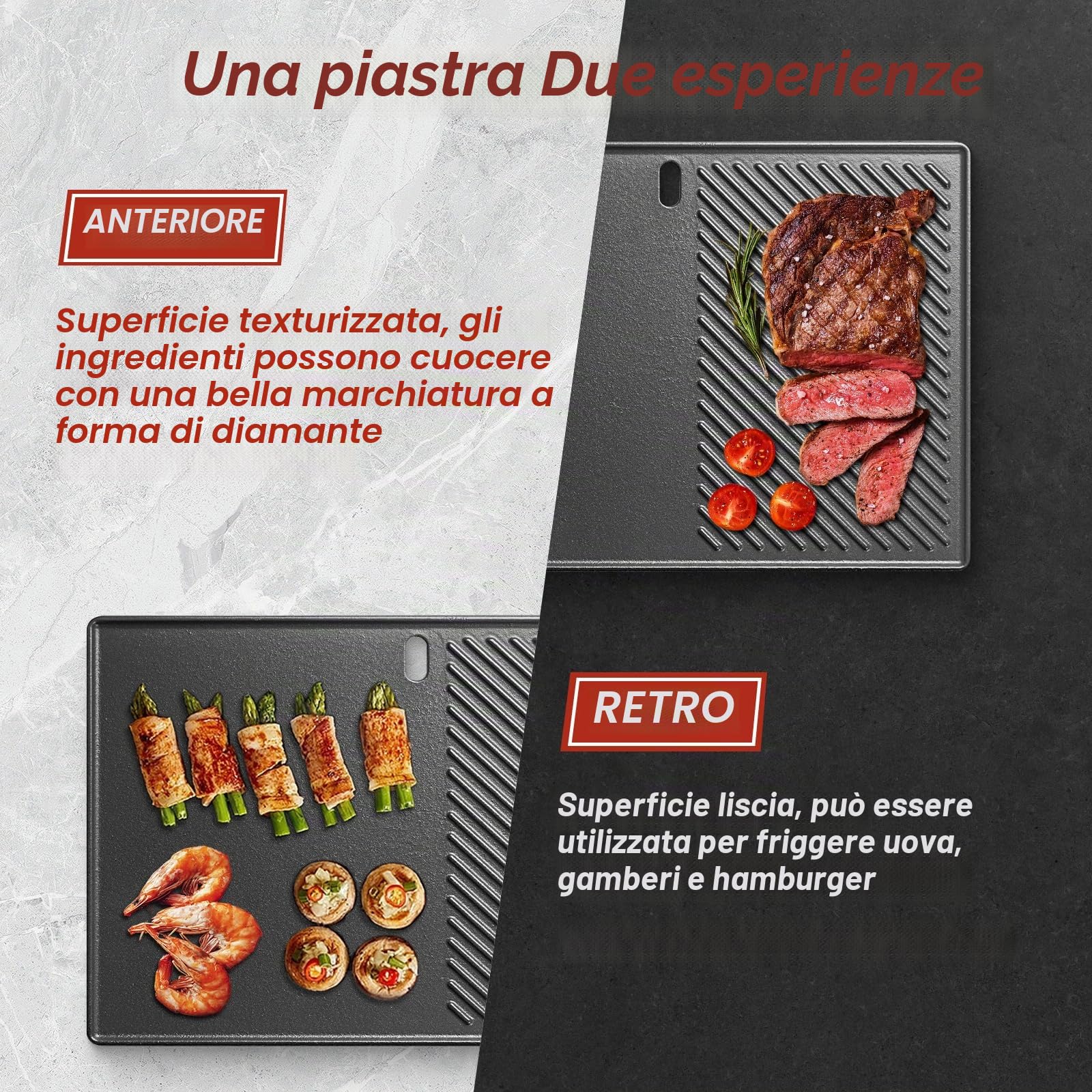 Piastra in ghisa, 43,5 x 31,5 cm, ricambio per bruciatori Landmann Triton 3/4, Enders Broil King Baron/Monroe PRO 4, Boston 4/6