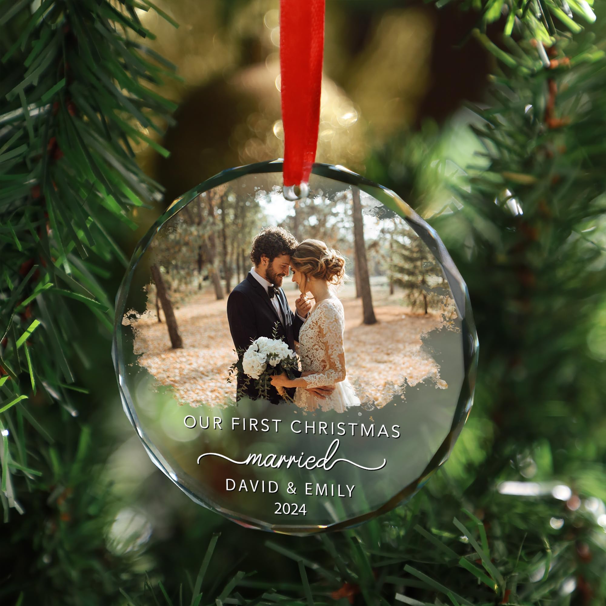 Custom Ornament Custom Photo Family Forever - Personalized Snow Globe Shaped Acrylic Ornament Do99 279469