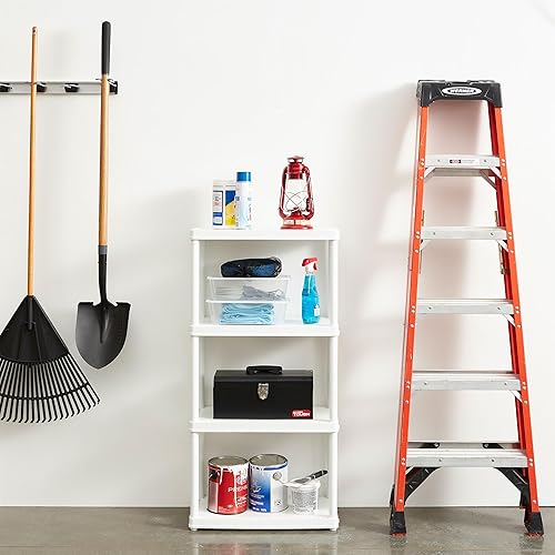 Miniatura 2 de Gracious Living Estantería de 4 niveles, resistente, de peso ligero, de 24 pulgadas, para garaje o interiores, soporta hasta 55 libras, fácil de