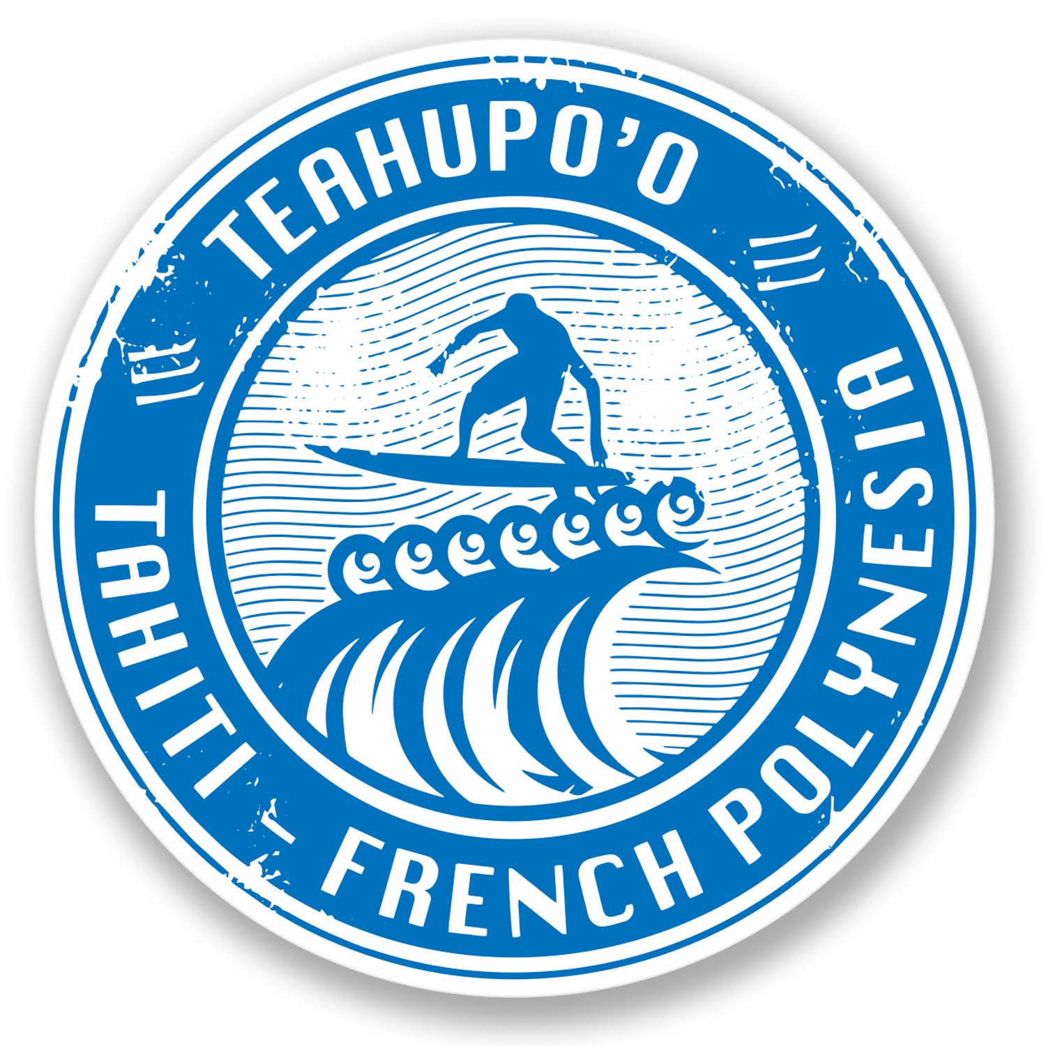 Destinationvinyl Multi 2 X Teahupo'o Tahiti Sticker Car Bike Bike Laptop Surf Travel Luggage #4254 (10Cm X 10Cm)