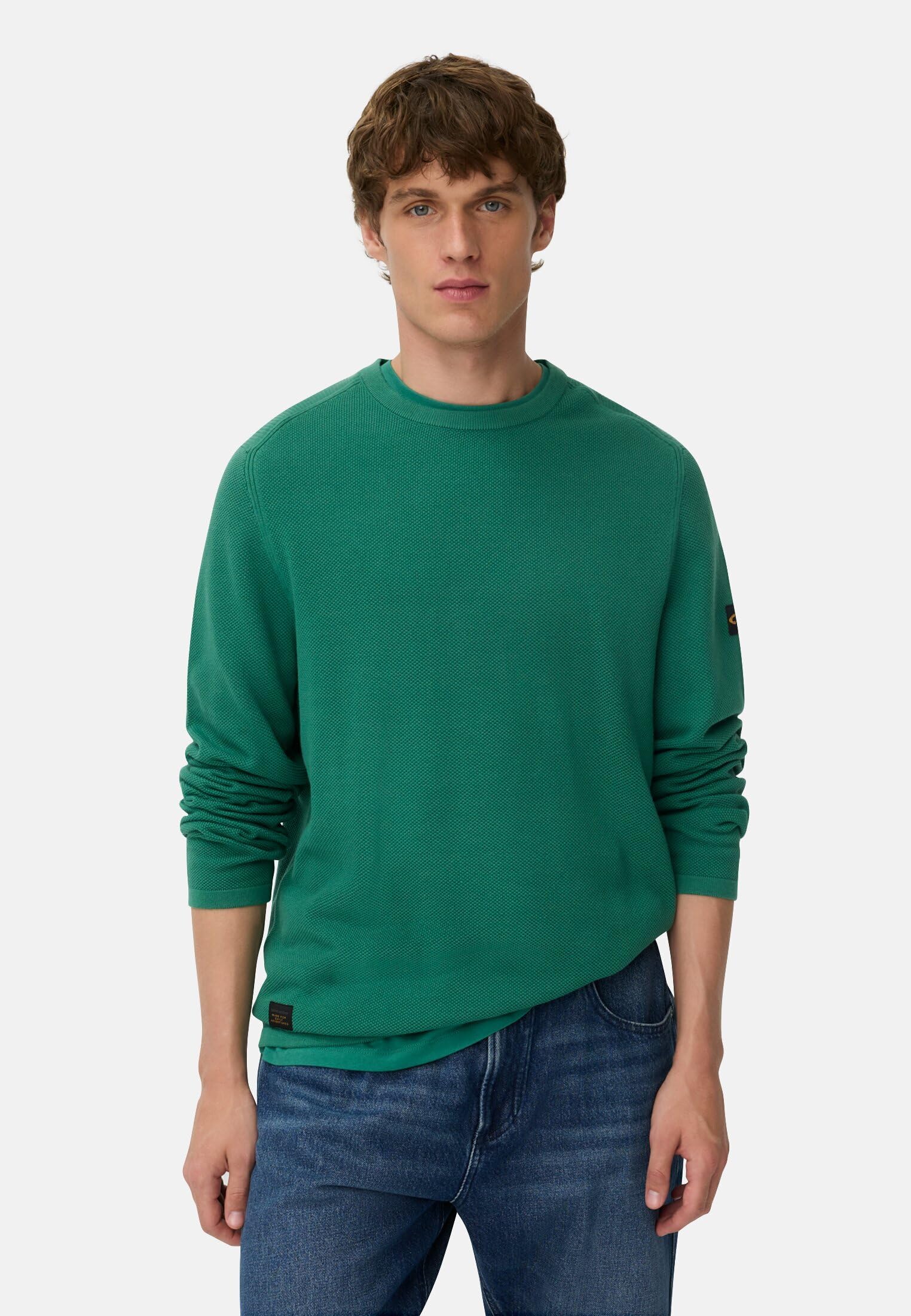 camel active Herren Pullover aus Reiner Baumwolle Tannengrün – Bild 2