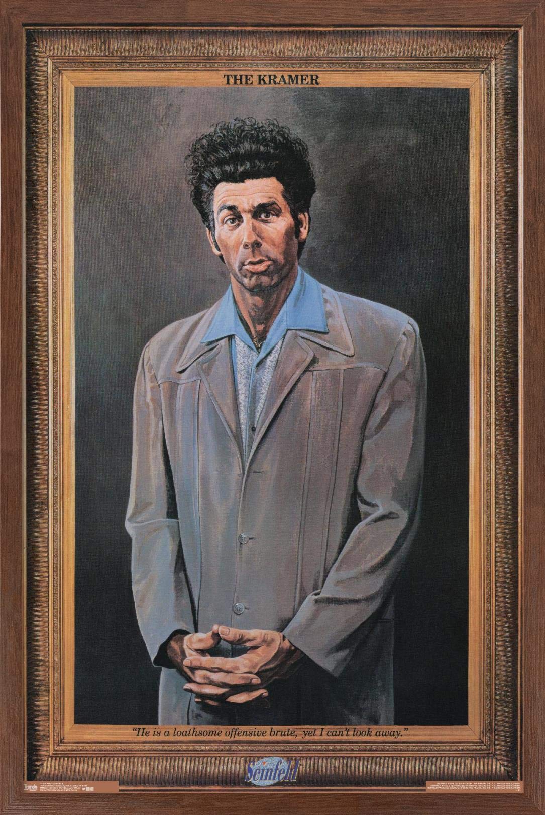 Trends International Seinfeld - Kramer Wall Poster, 14.725" x 22.375", Mahogany Framed Version