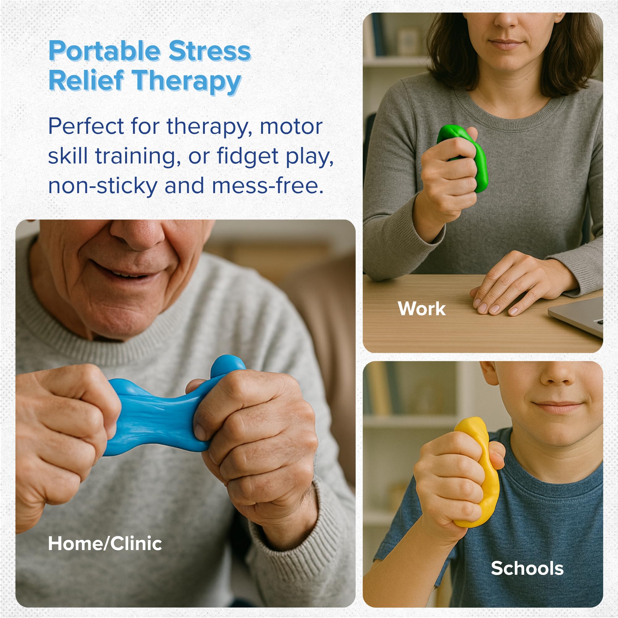 Adult Hand Therapy Putty, Grip Exercise, 4-Pack, Silicone — Amazon image 3