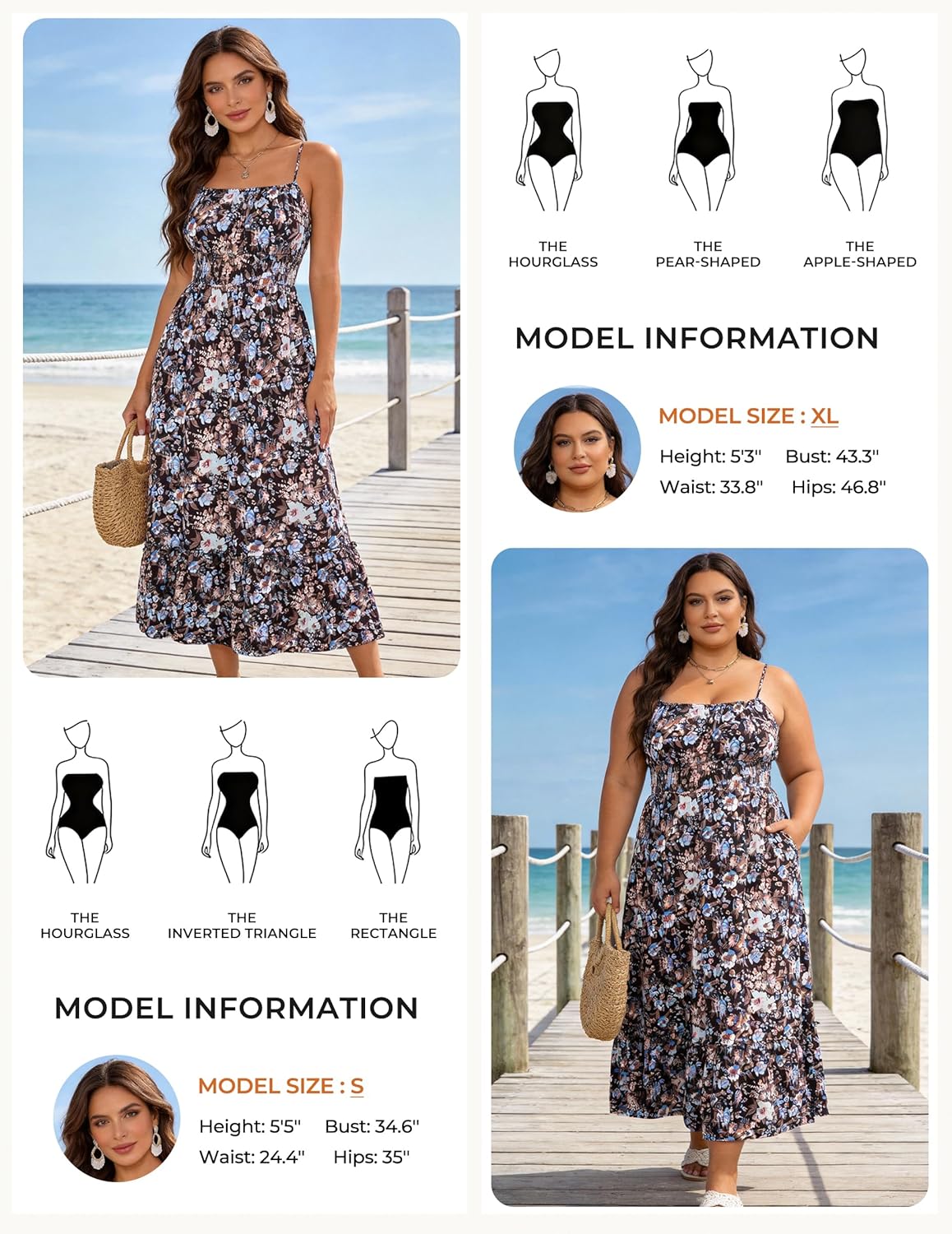 GRACE KARIN Summer Dresses for Women 2026 Vacation,Smocked Floral Maxi Dress,Boho Beach Sundress with Pocket Fashion Clothing - Image 6