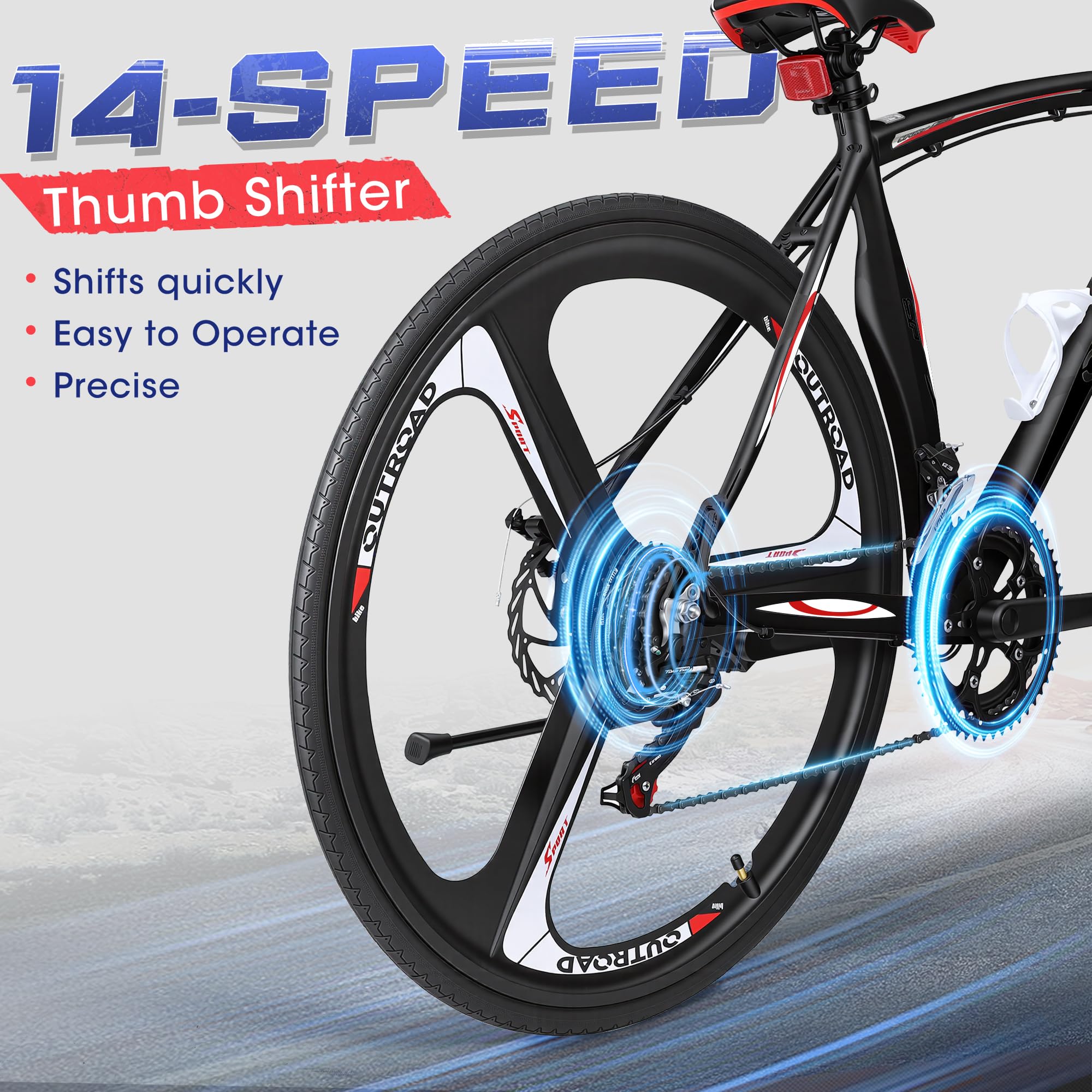 Amazon.com: Max4out 700C Wheel Road Commuter Bike, 14 Speed