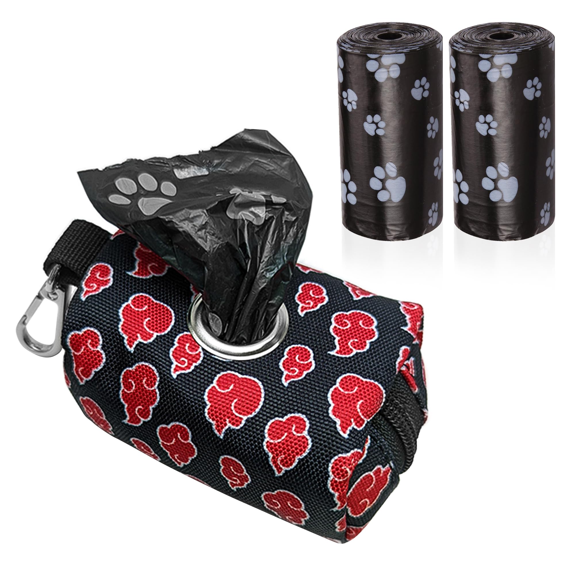 Dog Poop Bag Holder for Leash + 2 Rolls Dog Poop Bags: Officially Licensed Personal 5 Royal Phantom Thieves Inspired Clip on Dog Bag Holder Leash Attachment, Dog Poop Bag Dispenser & Doggie Waste Bags