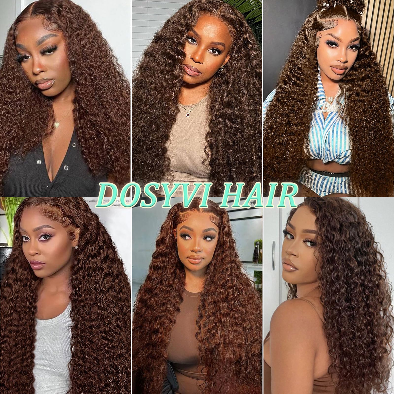 Amazon.com : Chocolate Brown Deep Wave Lace Front Wigs Human 