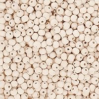 Vista 5 de Mandala Crafts - 2000 cuentas de madera redondas pequeñas de 6 mm para manualidades, suministros de macramé - Cuentas de madera natural sin terminar