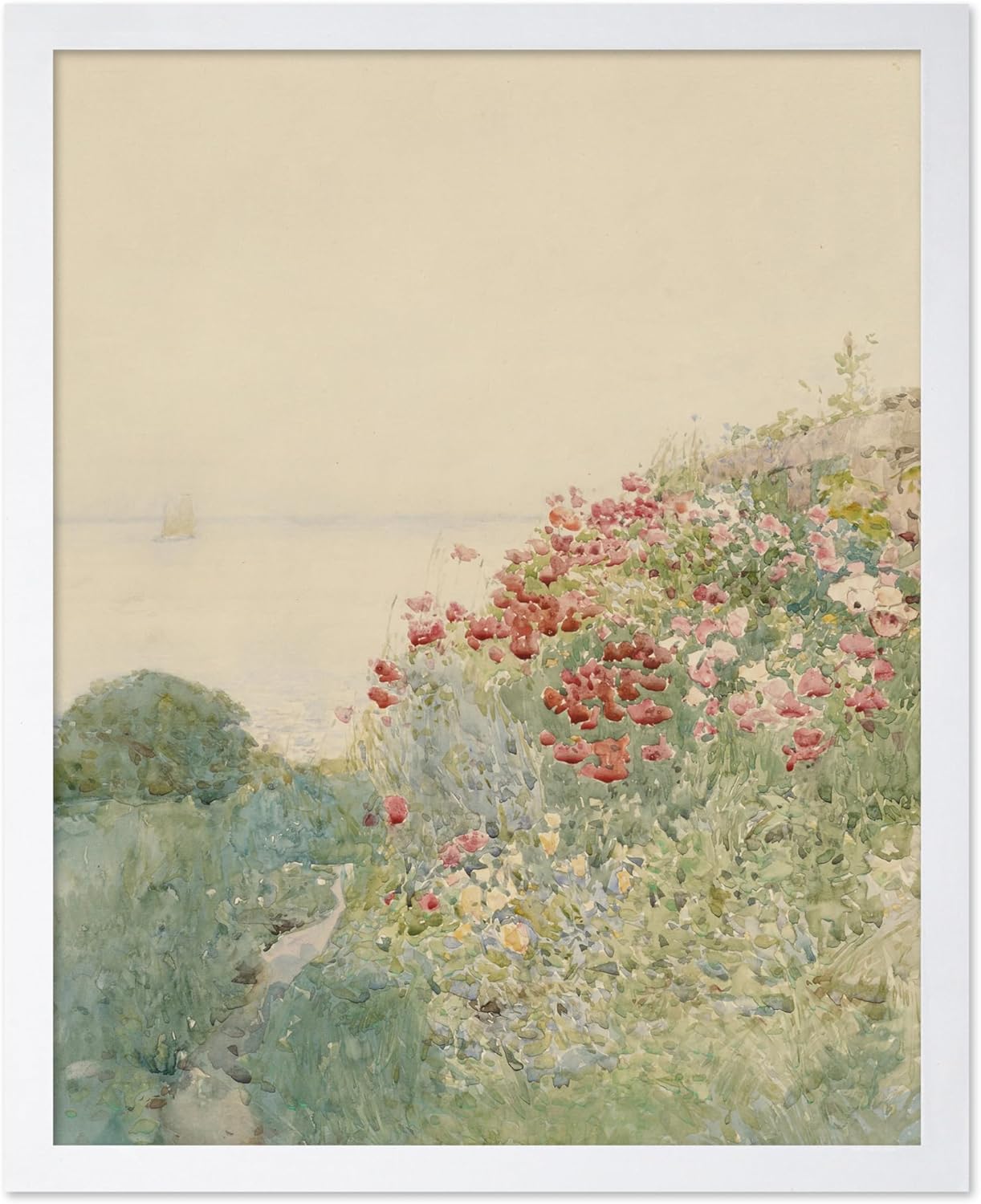 Poster Master Country Flower Garden Poster - Spring Garden Print - Flower Art - Pastel Color Art - Gift for Men & Women - Floral Decor for Bedroom, Nursery or Kid's Room - 16x20 UNFRAMED Wall Art
