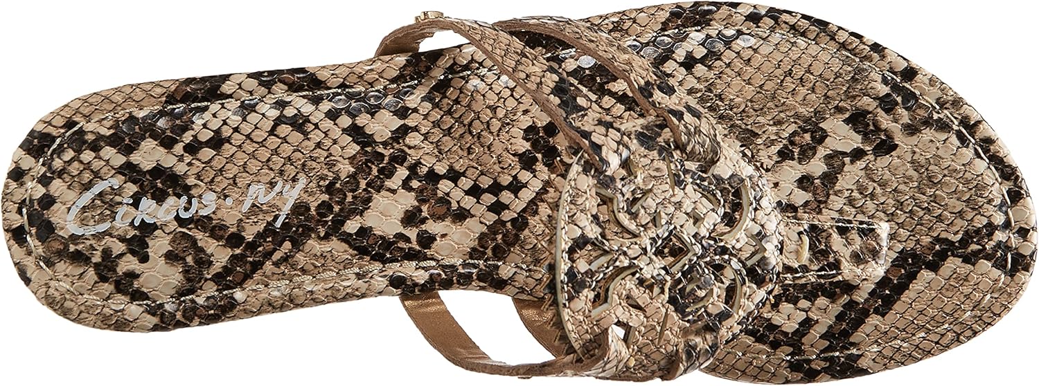 Circus NY Women's, Canyon Sandal 5.5 Black/White Roccia Snake Print