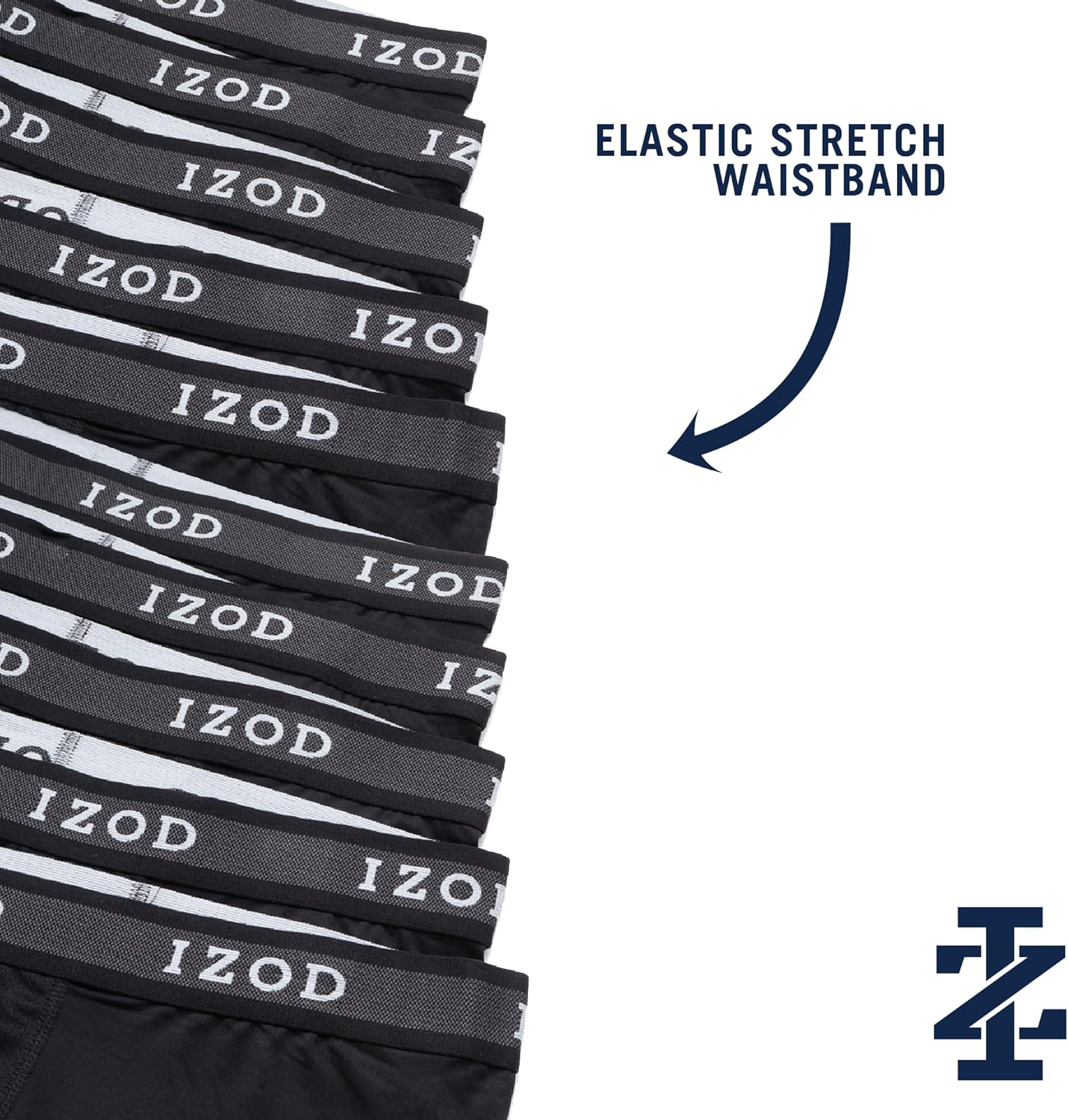 IZOD Mens Boxer Briefs - 10 Pack Performance Stretch Long Leg Mens Underwear Boxers with Contour Pouch, 9" Inseam (S-XL) - Image 5