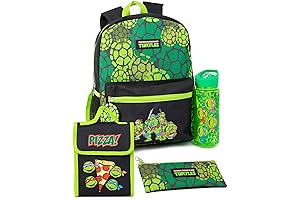 Teenage Mutant Ninja Turtles 4-Piece Boys Backpack Set with Lunch Bag and Water Bottle