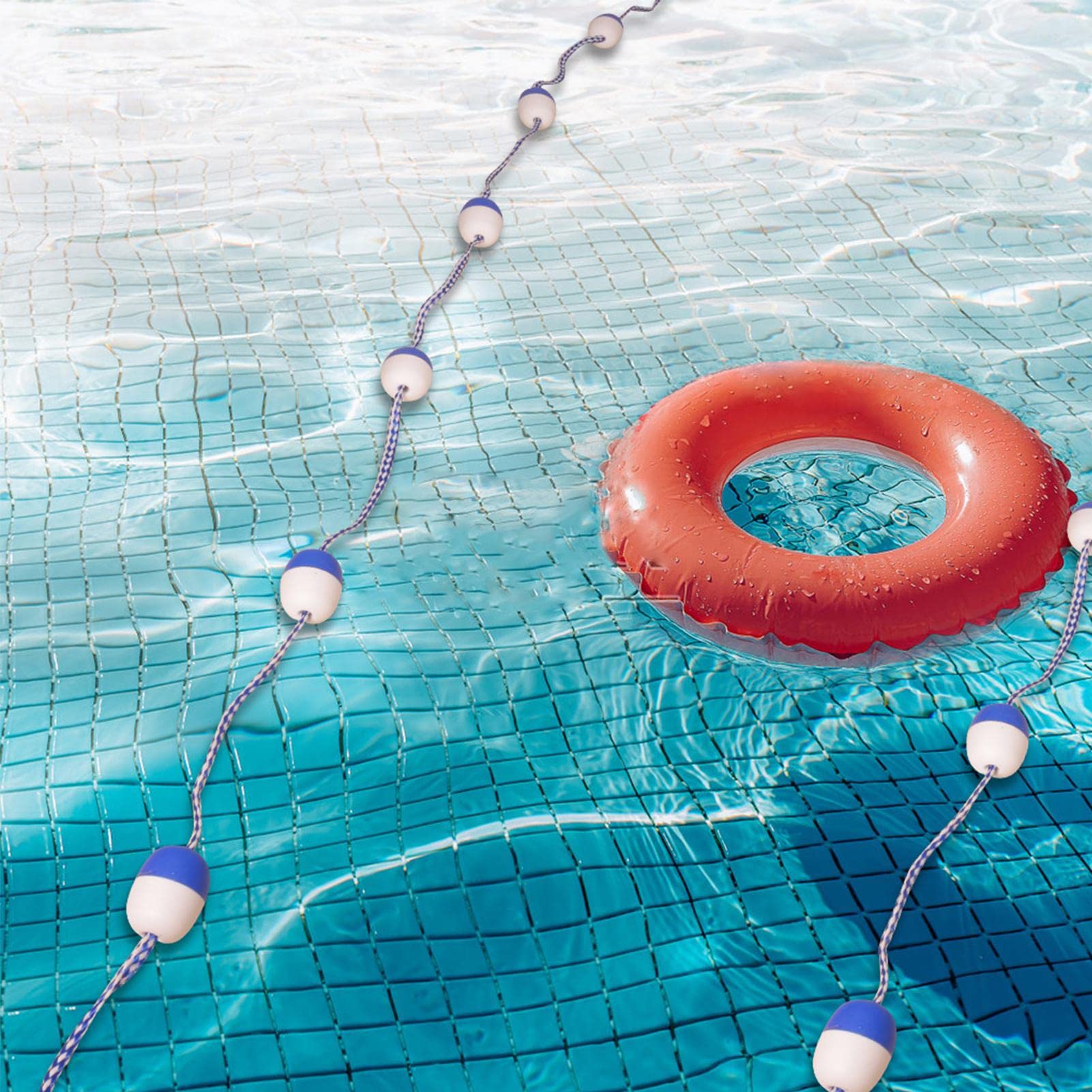 seguridad para piscina 18,04 pies, línea separación seguridad para piscina con boya/gancho, línea carril para piscina divila nueva flotación