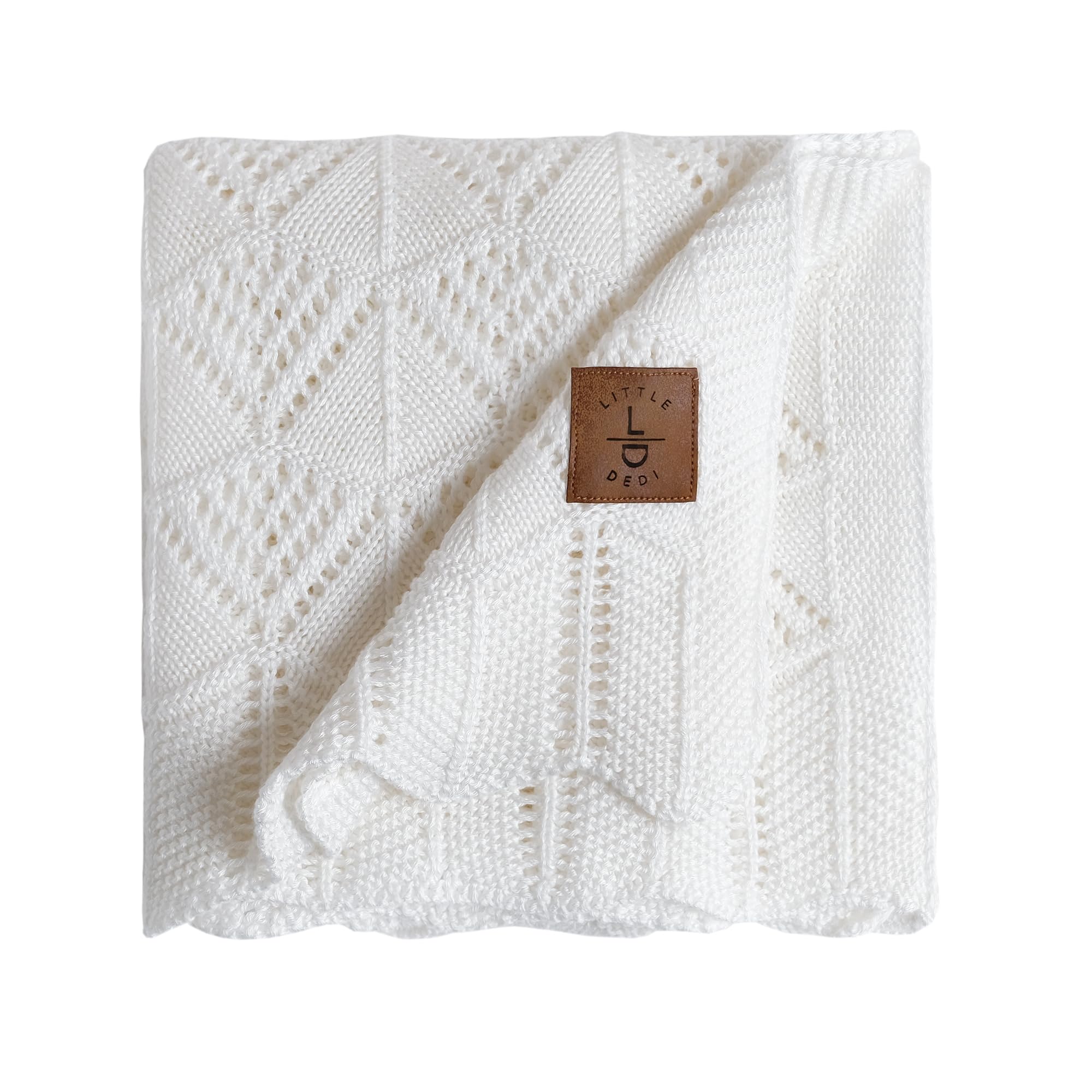 Hypoallergenic Baby Blanket - 30x40 Inches White, Oeko-TEX® Certified, Thermal-Regulating, Neutral Silky Soft Knit for Girls &amp; Boys - Swaddle, Toddler, or Receiving Blanket