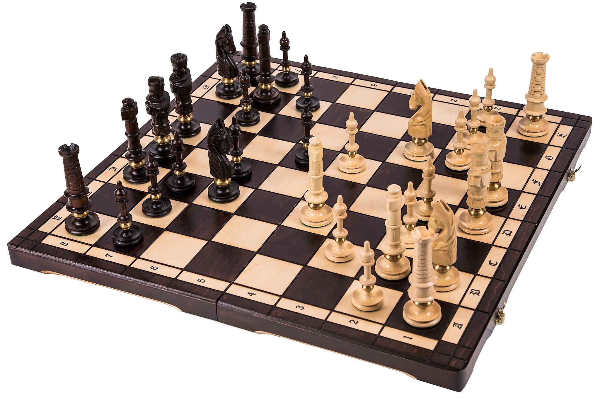SQUARE - Scacchi in legno - ROYAL LUX - Classic - 65 x 65 cm - Scacchiera & I pezzi degli scacchi