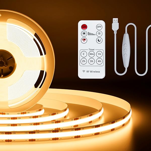 PAUTIX USB COB LED Strip Lights with RF Remote