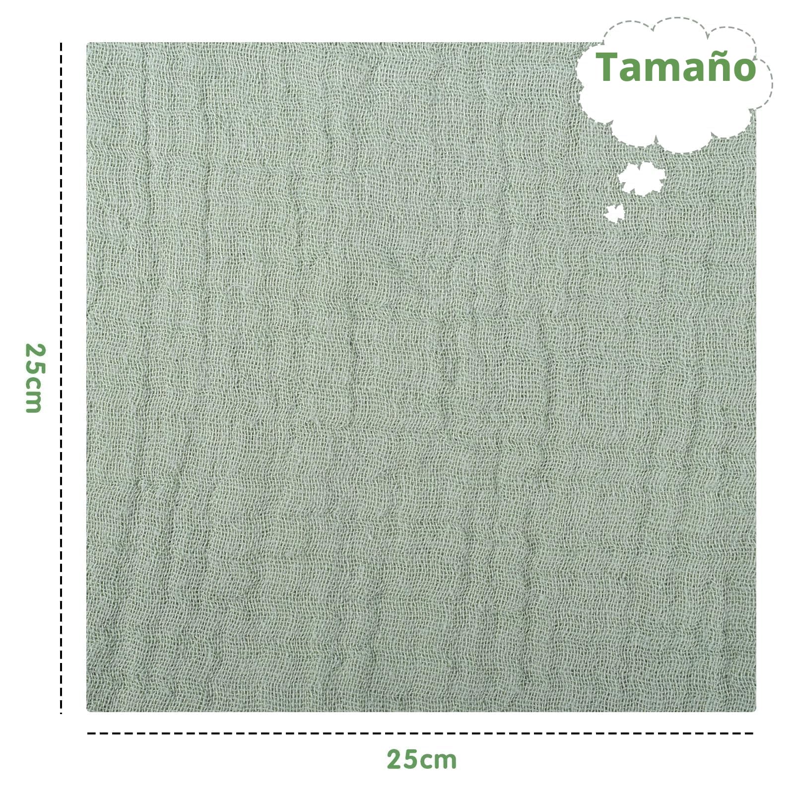 10pcs Desbabosos de Gasa (23 x 23 cm) Algodón para Bebé, Guantes de Inodoro, Toallas para la Cara, Recién Nacido Toalla de Cara