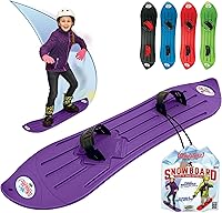 Vista 1 de El original Sledsterz Geospace para niños principiantes tabla de nieve para la diversión invernal en la nieve, con fijaciones ajustables de entrada