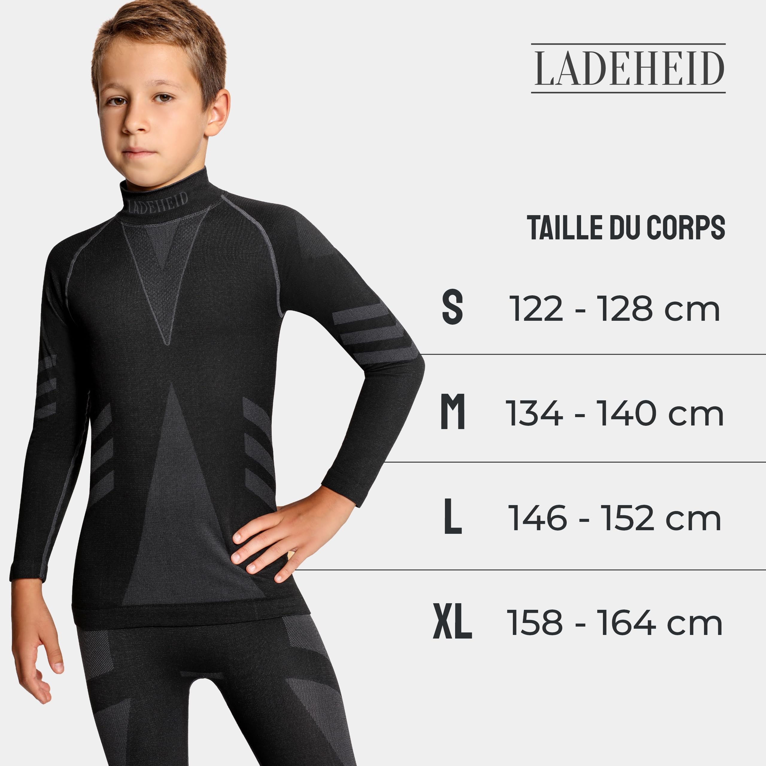 Ladeheid sous-vêtements Thermiques Shirt Manches Longues Unisexe Enfant LAGI007