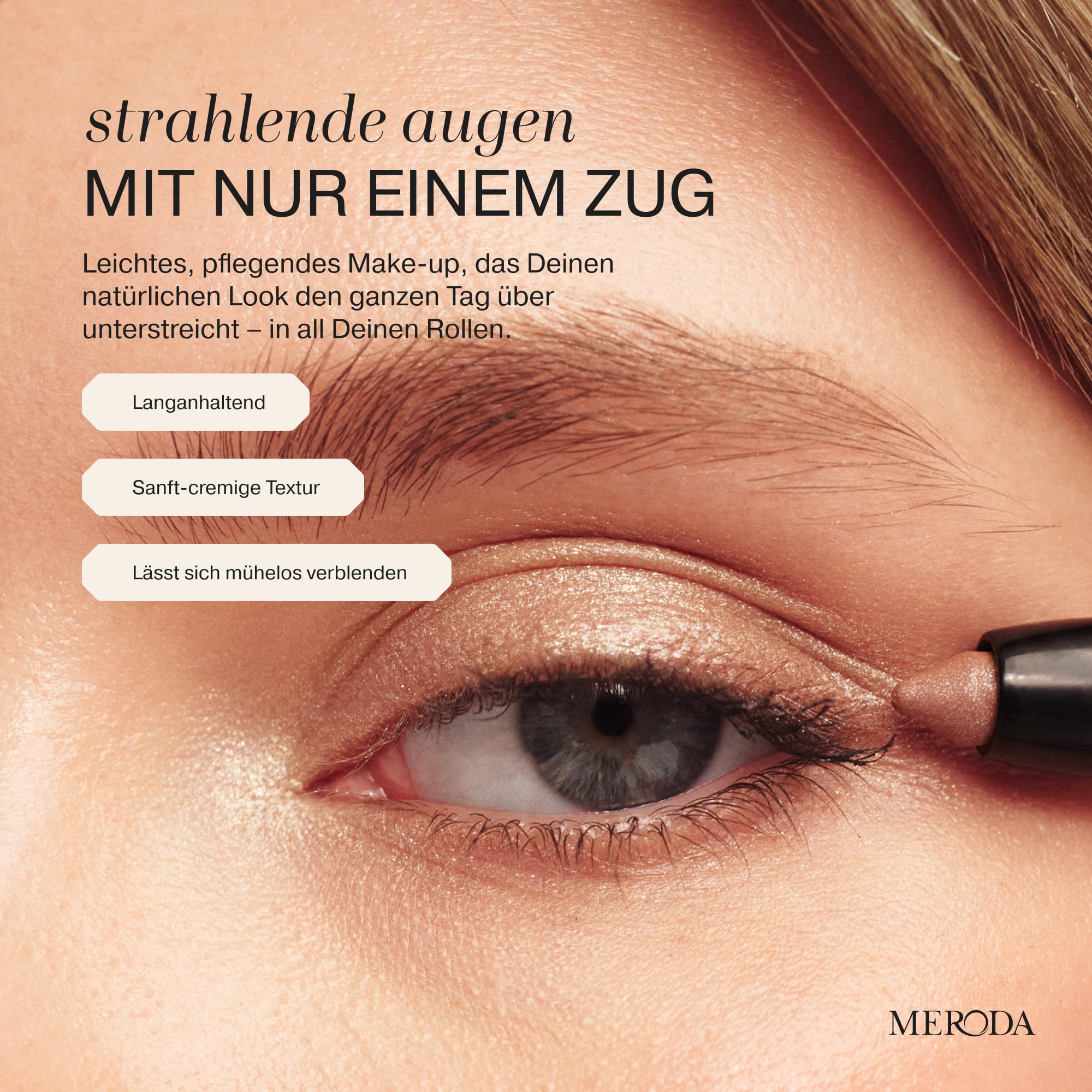 MERODA® Lidschatten Stift [MIT WISCHFEST-FORMEL] - Eyeshadow Stick - Lidschattenstift - Eye Perfecting Shimmer Beautystick - Vegan & Cruelty Free - (Mauve)