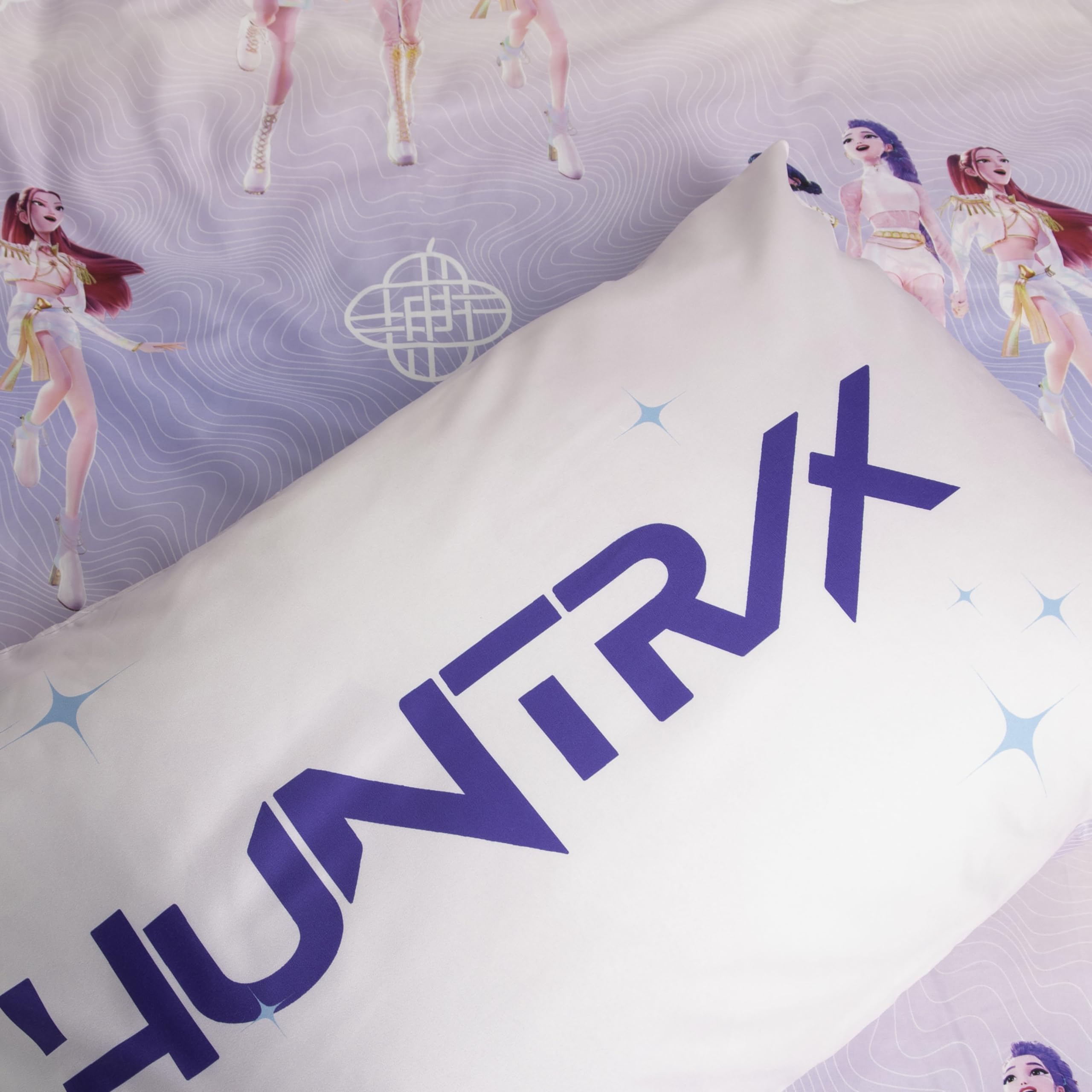 Juego de Funda nórdica Individual con Licencia Oficial de K-Pop Demon Hunters | Ropa de Cama Reversible de Dos Caras con diseño de Banda Sonora, Incluye Funda de Almohada a Juego