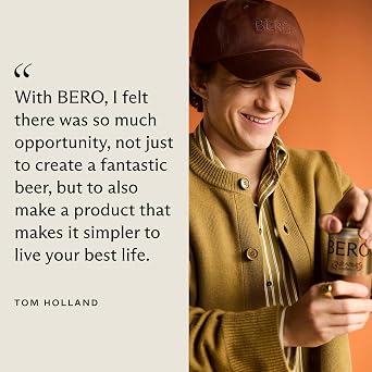 BERO Double Tasty West Coast Style IPA Non-Alcoholic Beer, 6-PK Hoppy IPA-Style Craft Brew, NA Beer by Tom Holland, Alcohol-Free Drinks, Bold Hoppy Flavor, Alcohol Alternative Beverages for Any Event