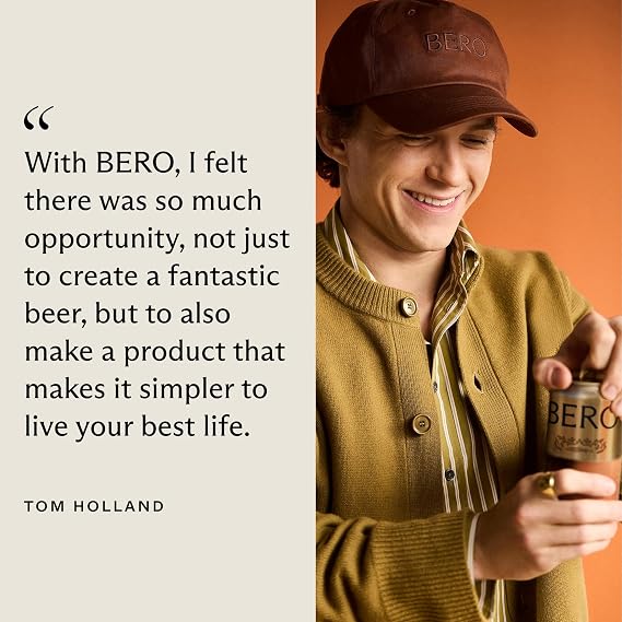 BERO Double Tasty West Coast Style IPA Non-Alcoholic Beer, 6-PK Hoppy IPA-Style Craft Brew, NA Beer by Tom Holland, Alcohol-Free Drinks, Bold Hoppy Flavor, Alcohol Alternative Beverages for Any Event