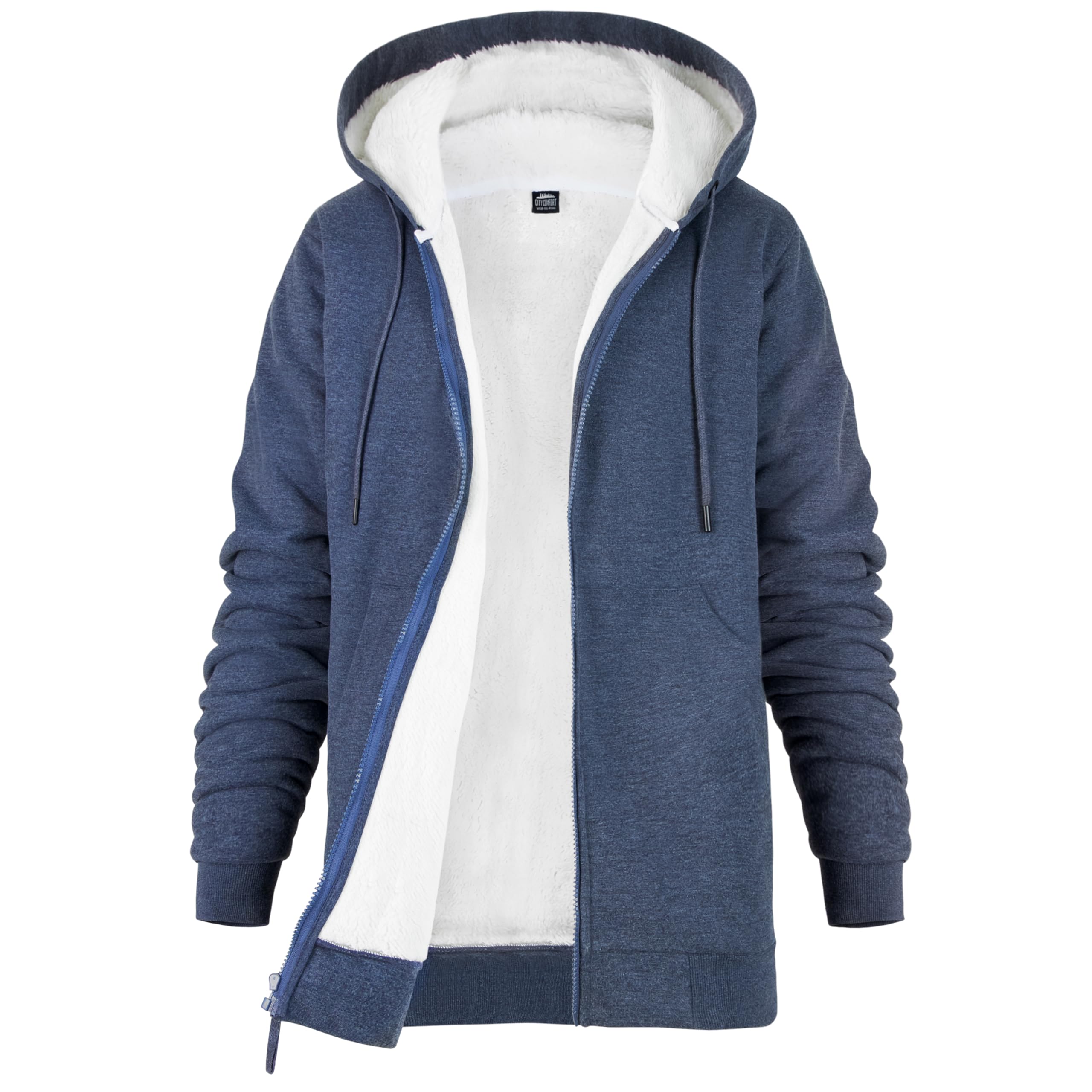 Citycomfort Women's Navy Fleece Zip Up Hoodie In | Size: Small