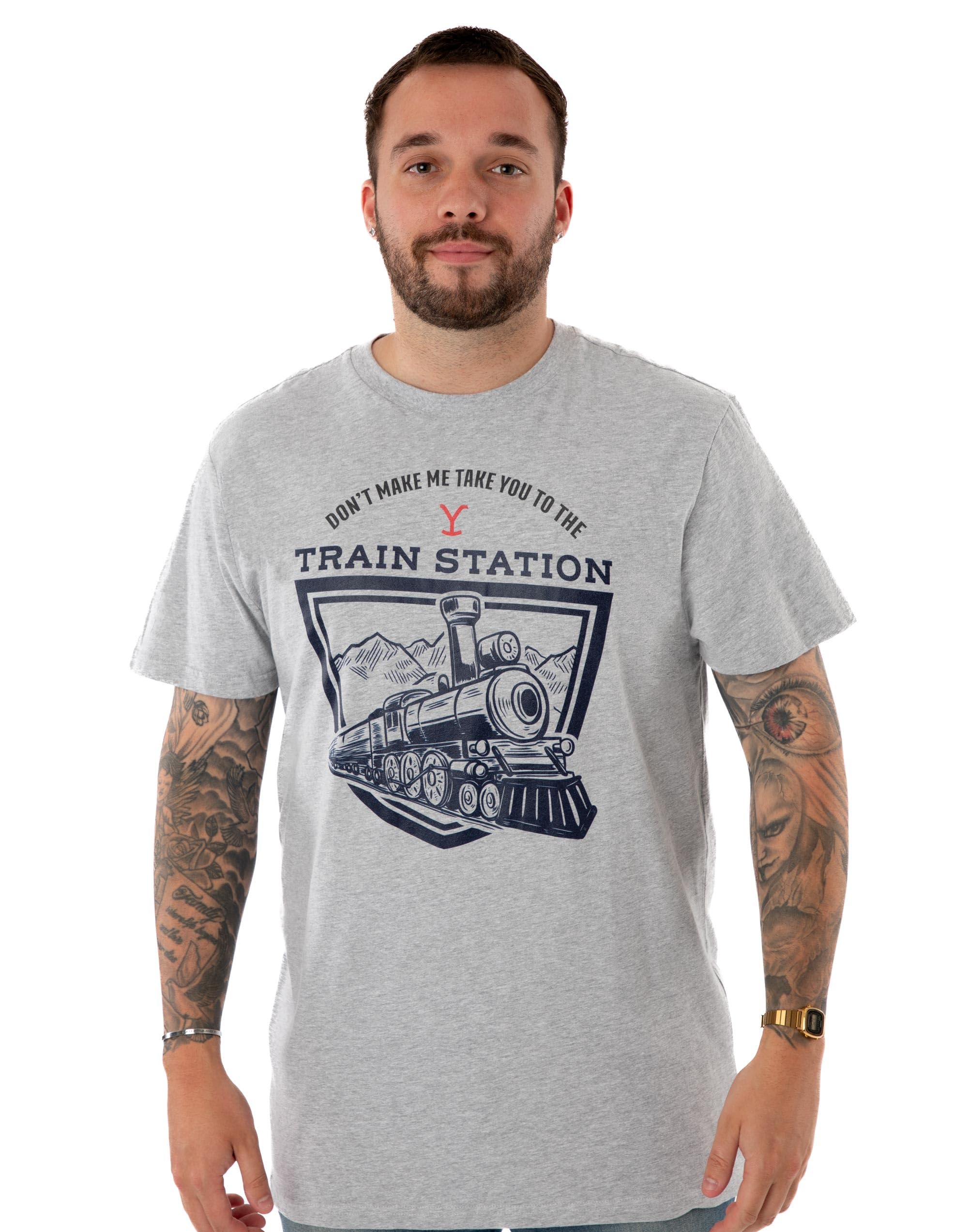 Vanilla Underground Yellowstone Mens Grey Train Station Short Sleeved T-Shirt (Xxx-Large) from B&Q