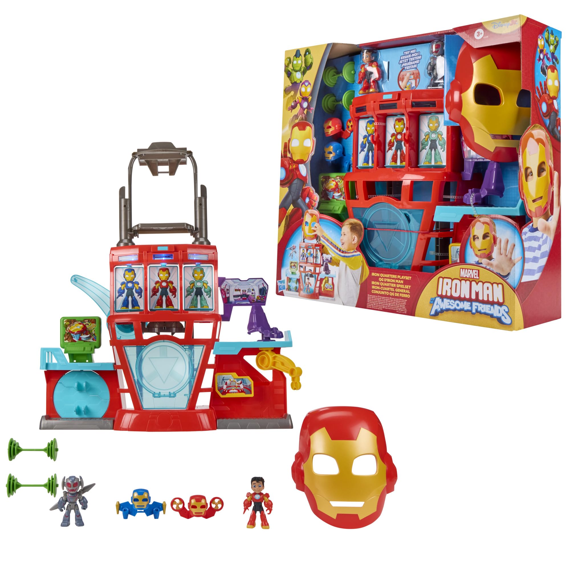Hasbro Marvel Iron Man e i Suoi Fantastici Amici, playset elettronico Iron Quarters per Bambini e Bambine