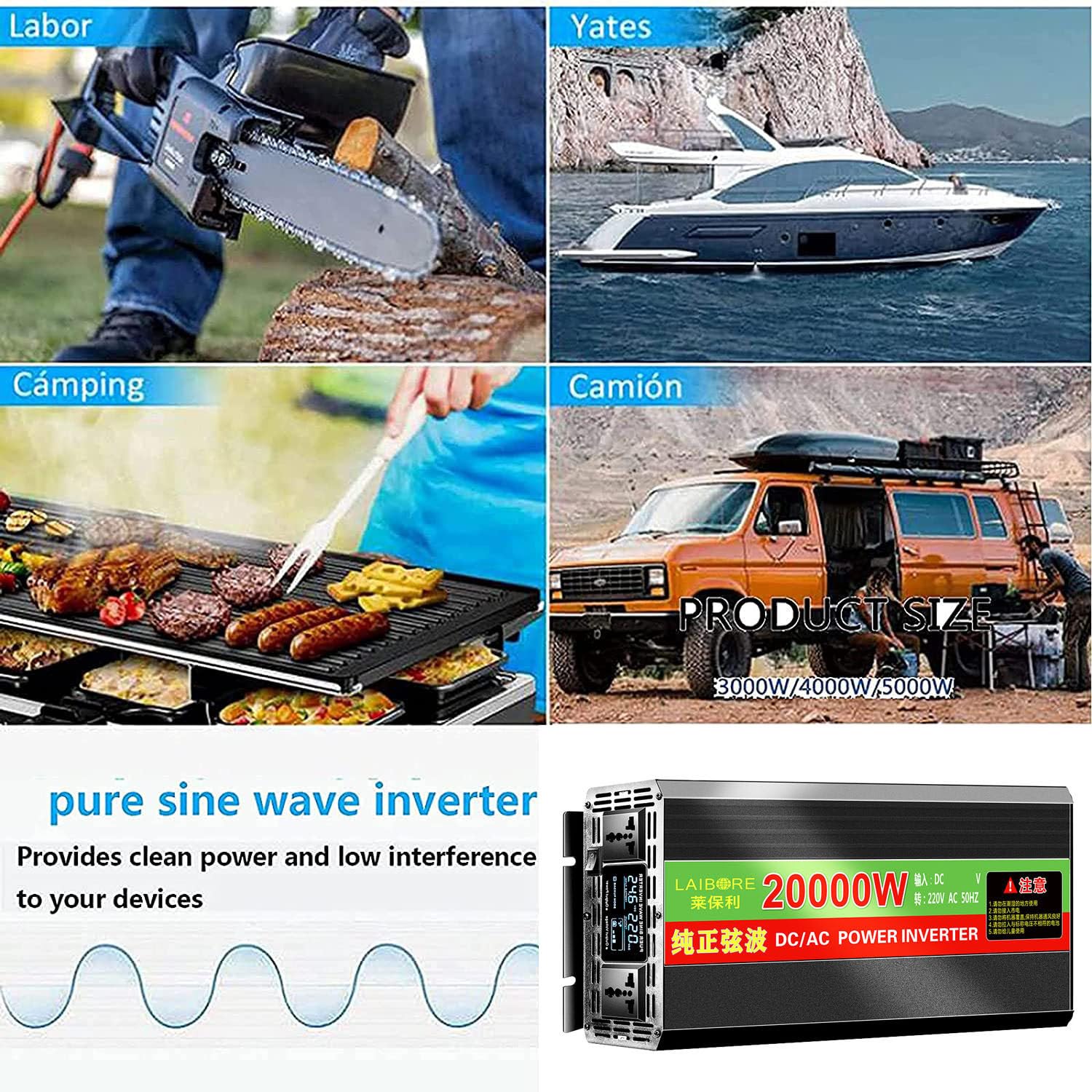 Przetwornica napięcia sinusoidalnego 2800W 3800W 5800W 6800W 7800W 8800W 10000W 13000W 18000W 20000W DC 12V 24V 48V 60V 72V do 220V 230V AC Przetwornica napięcia sinusoidalnego,7800W-12V