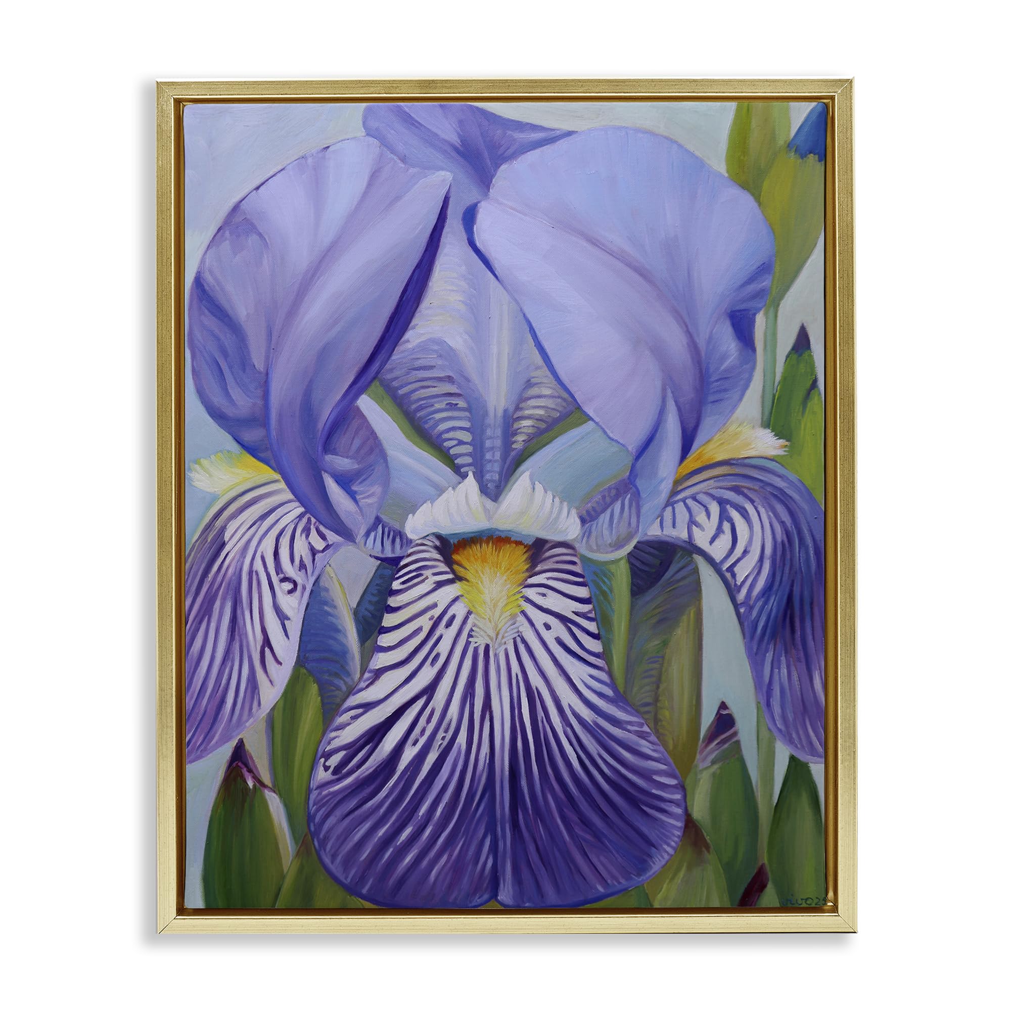 'Blooming Purple Iris Petals'| Floating Frame Canvas Art