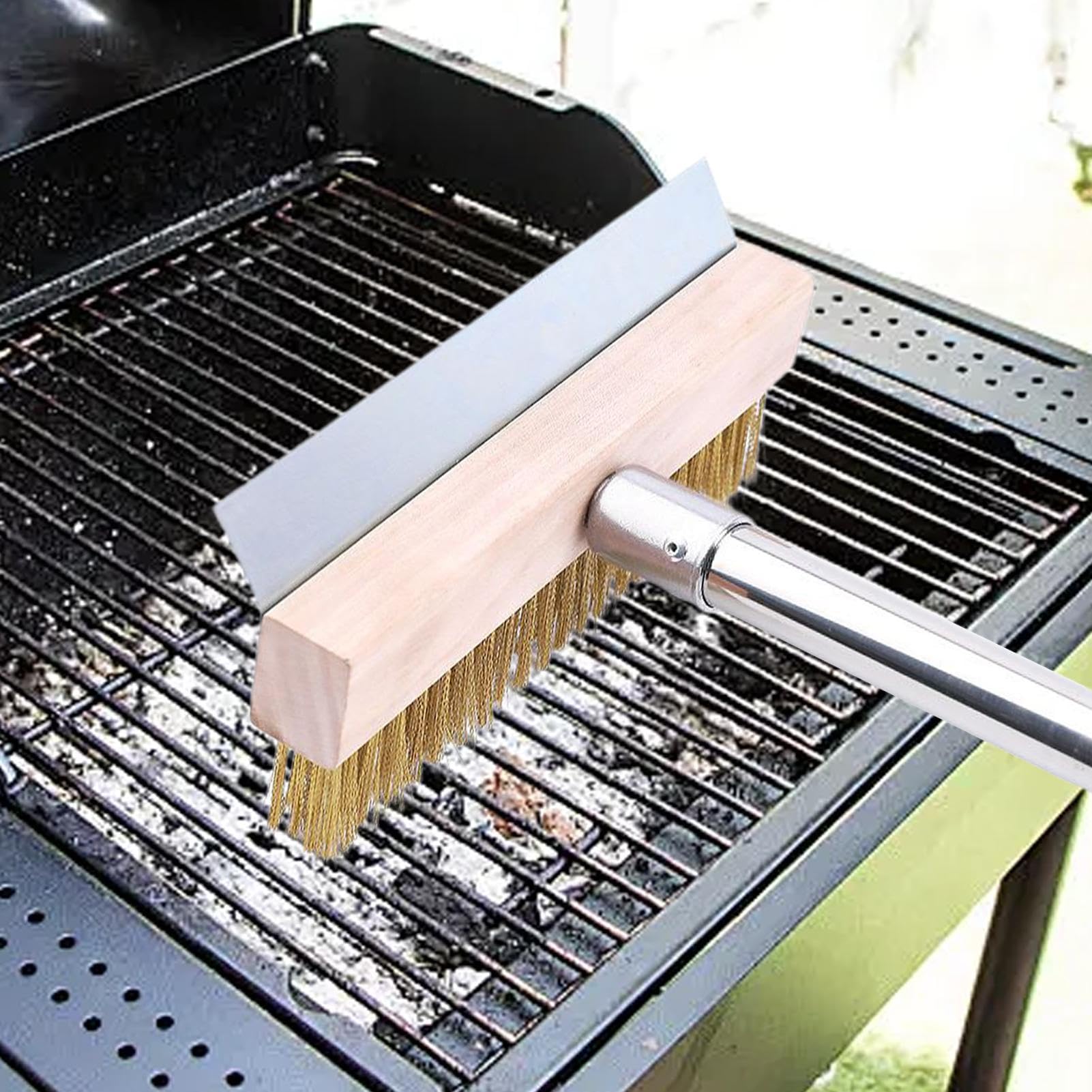 Grillbürste für intensiven Gebrauch, Werkzeuge aus Aluminium für Pizzaofen mit langem Griff – Haushaltsreinigungswerkzeug für BBQ, Küche, Bäckerei, Restaurant