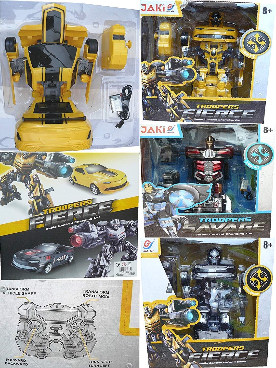 JAKI 2.4Ghz Transformer Remote Control Car Talking Auto Bot RC Drifting Car & Robot Sound FX