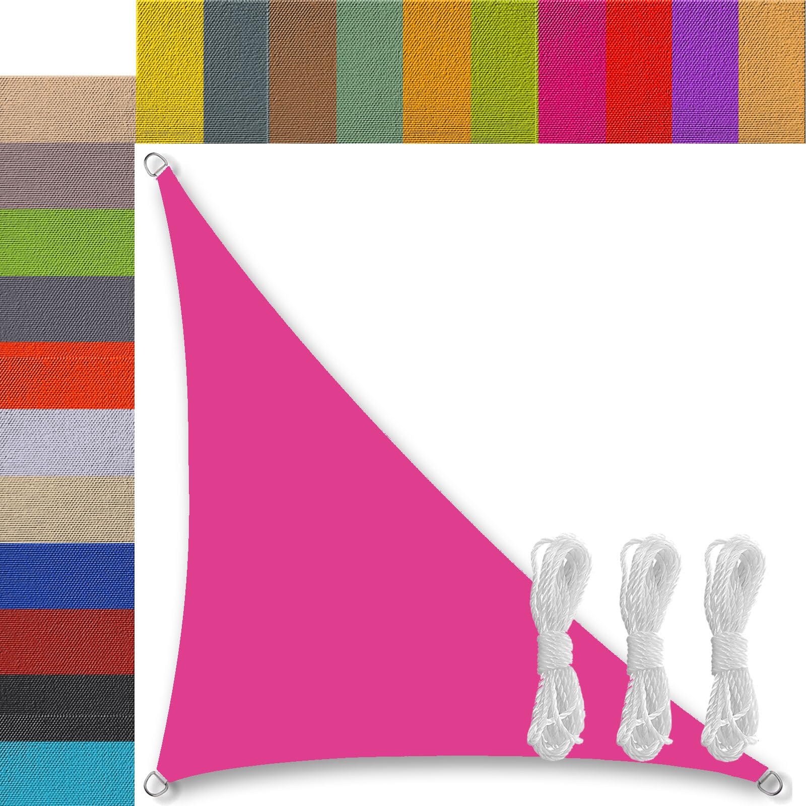 Voile d'ombrage triangle 5x5x7m imperméable rose anti-UV pour jardin