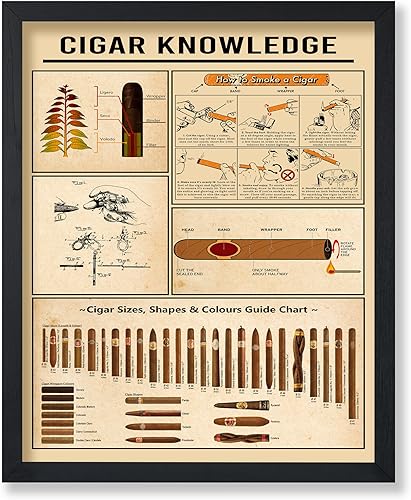 Miniatura 1 de Poster Master Póster de conocimiento de cigarros  Guía de tamaños de cigarros, formas y colores impresos, arte infográfico, arte de cigarrillos,