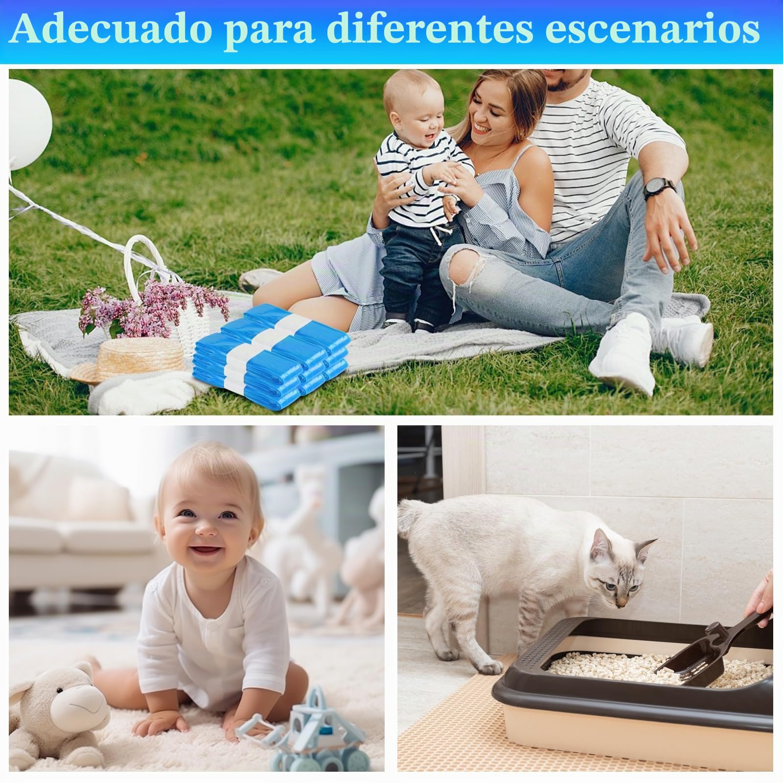 12 Piezas Recambios Contenedor de Pañales, 4.5M Bolsa de Relleno para Papelera Pañales Bebe, Anti-Olor Engrosada, Compatible con Angelcare, Tommee Tippee, LitterLocker