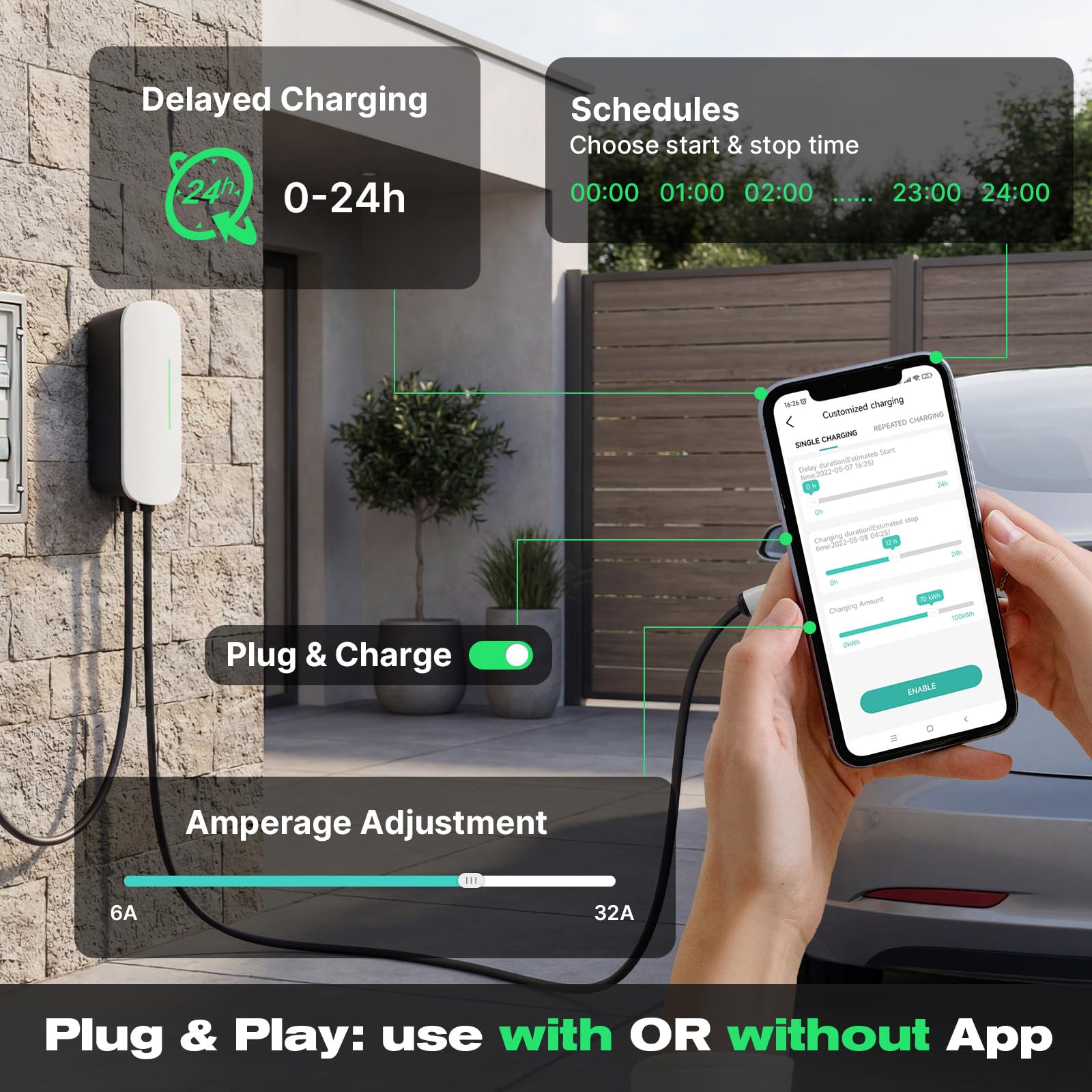 Wallbox 22 kW - Stazione di ricarica per veicoli elettrici, trifase
