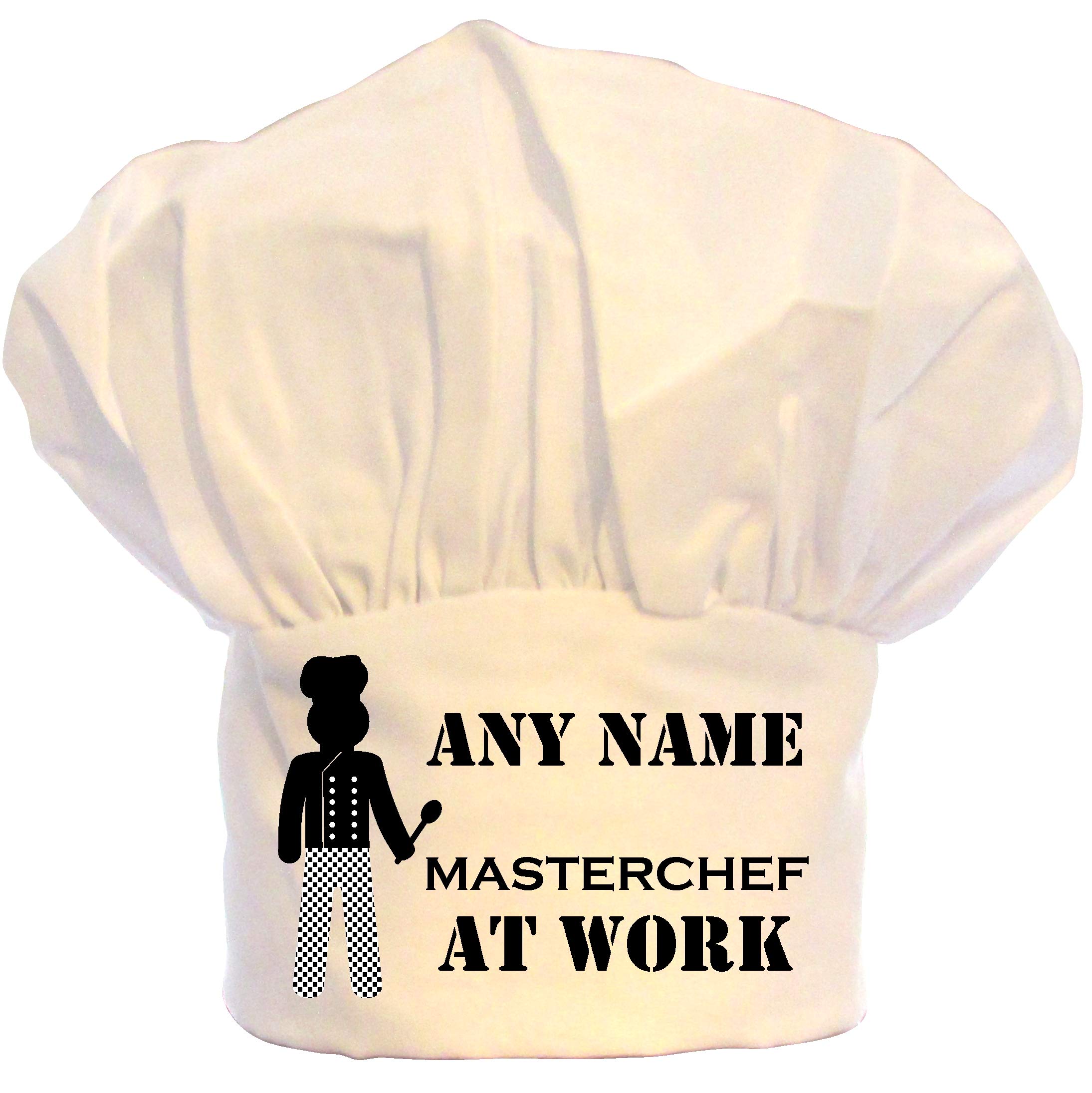 PRESENT2FUTURE PERSONALISED MASTERCHEF STICKMAN PRINT CHEFS HAT 100% POLYESTER