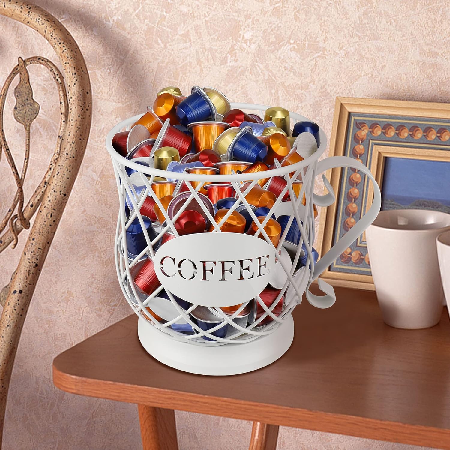 Coffee Pod Holder for K Cups, Coffee Capsule Holder, K Cup Holders for counter, Coffee Pod Storage Organizer, Kpod Container (White) : Home & Kitchen