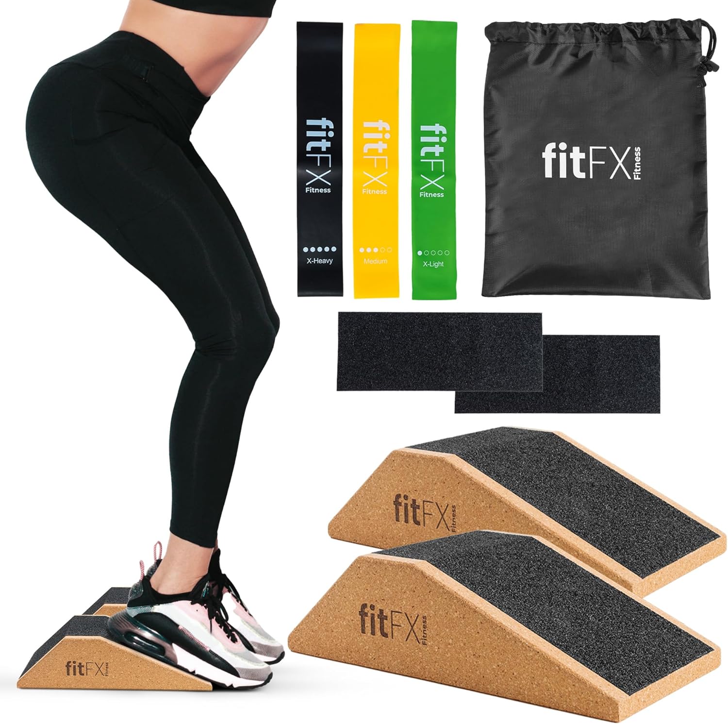 FitFX Fitness 2023 NEW Cork Squat Wedge Block 2PCS Anti