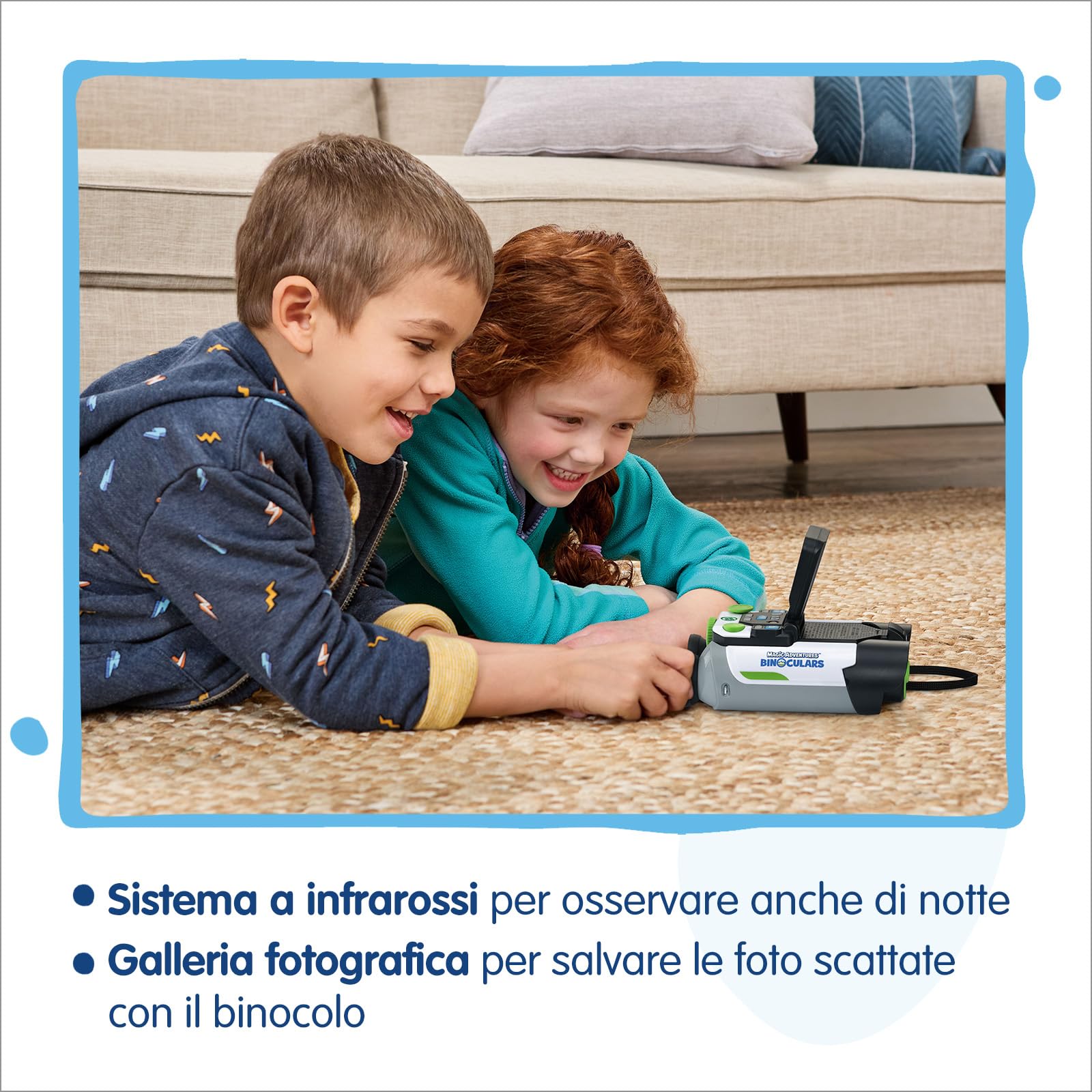 VTech Video Binocolo Interattivo, Binocolo Bambini con 6 Modalità di Gioco, Schermo LCD a Colori, Oltre 700 Contenuti BBC Integrati, Visione Notturna, Lingua Italiana, Batterie Incluse, 5-12 Anni