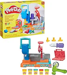 Play-Doh, Massinha de Modelar Infantil, Mesa de Ferramentas Coloridas - Conjunto de Brinquedo com Acessórios e 5 Potes - A partir de 3 Anos