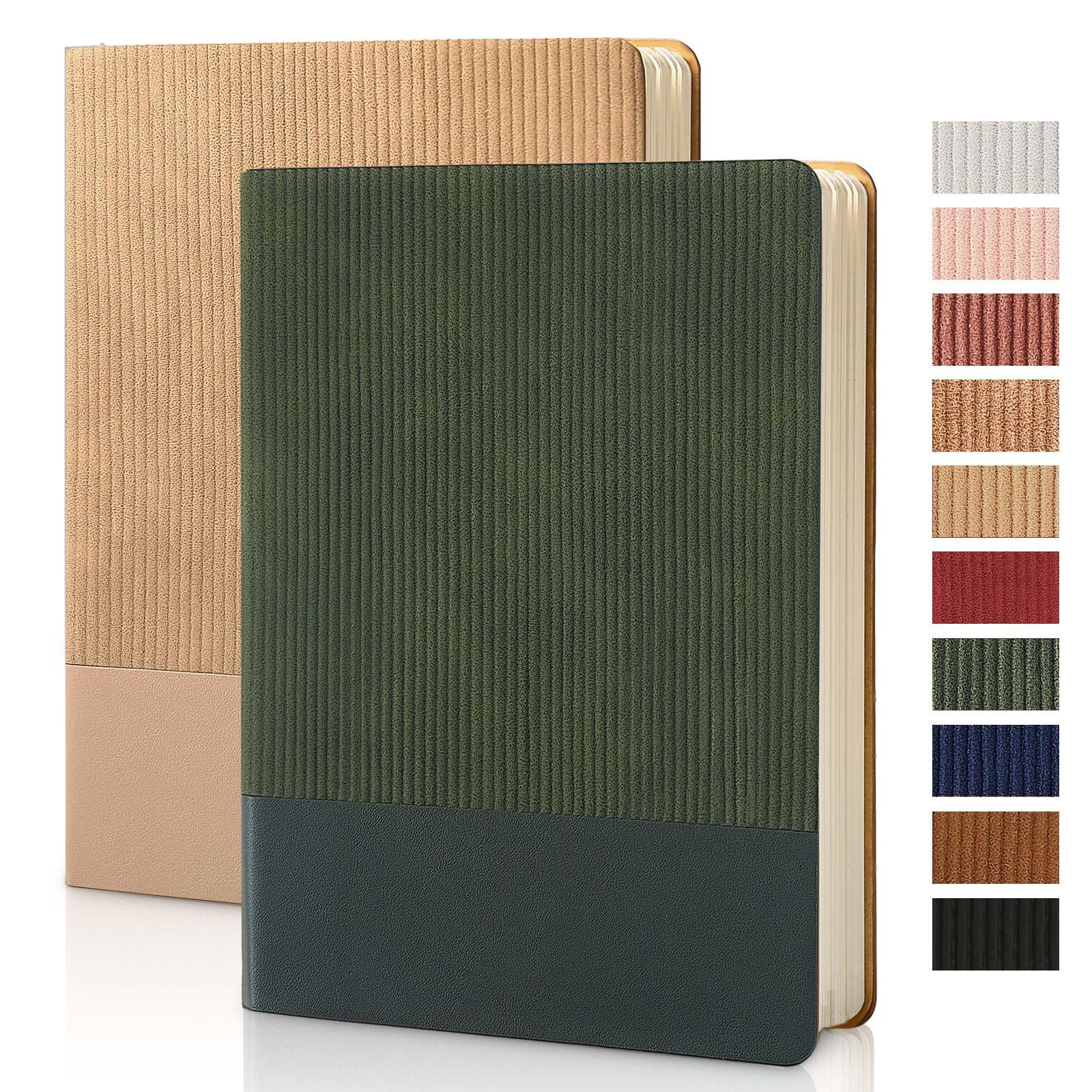 TSFPapier Lined Journal Notebook for Work College Ruled Note Book 5.79"x8.27" A5 PU Leather Daily Journaling 216 Pages for Women Men Writing Home