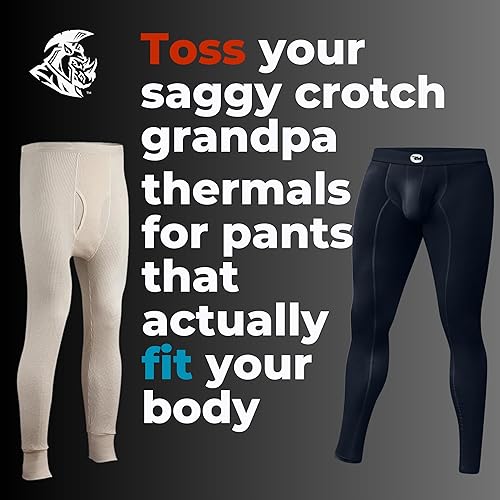 Miniatura 2 de Real Men D Pouch - Pantalones de compresión para hombre, leggings para hombre, pantalones de yoga, medias, capa base para hombres clima frío