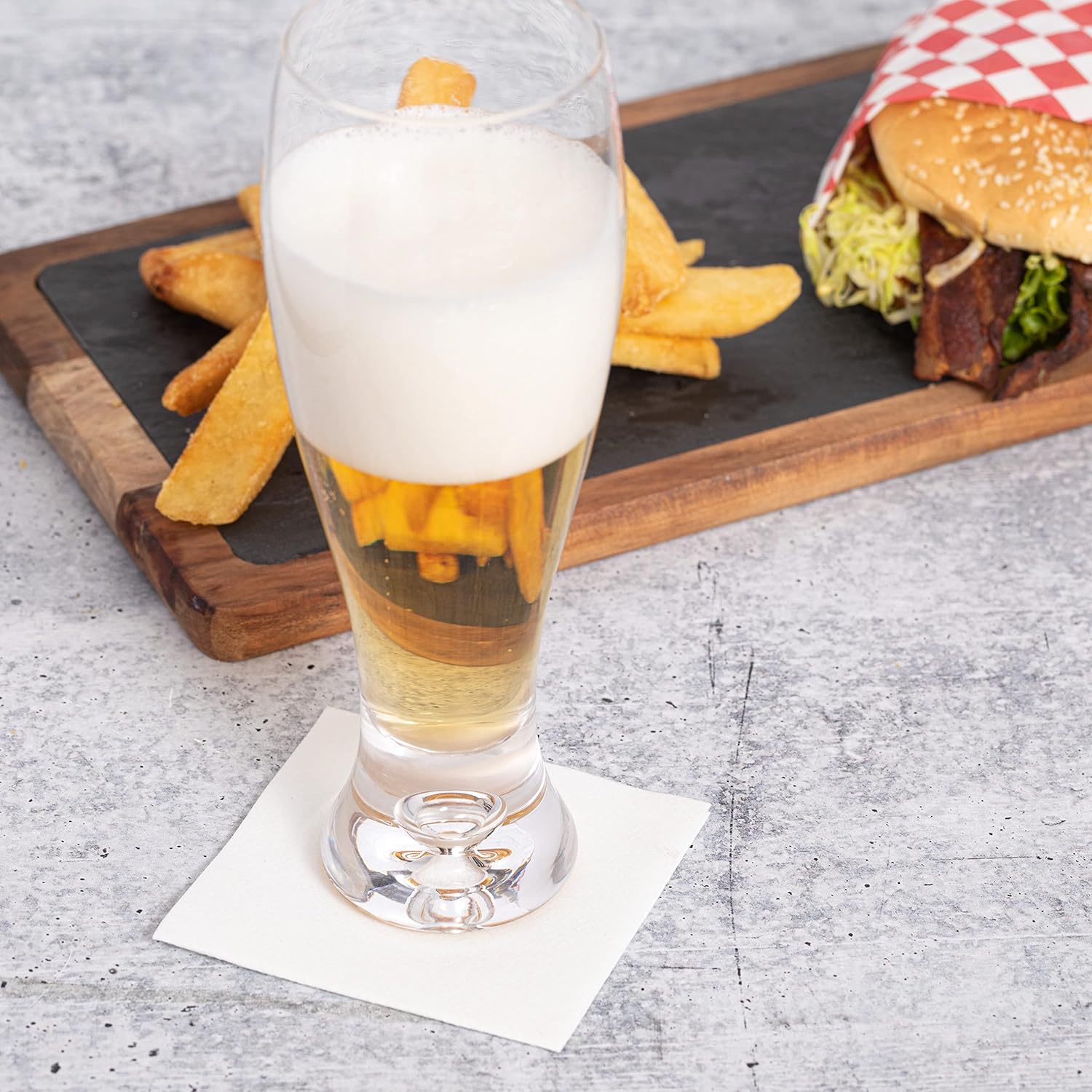White Linen-Like Disposable Cocktail Napkins, 100-Pack, 4.75" x 4.75"