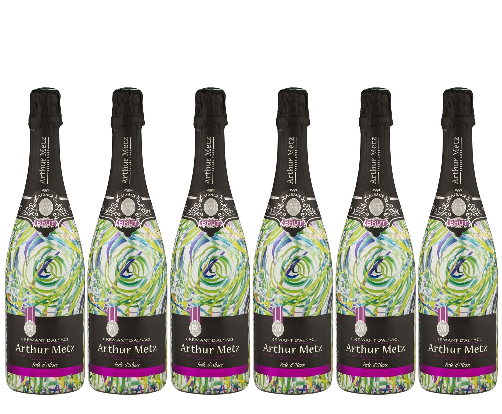 Arthur Metz - Crémant Blanc d'Alsace Brut, Méthode traditionnelle, vieilli sur lattes (6 x 0,75 L)