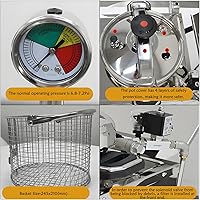 Vista 4 de Freidora eléctrica a presión de 16 litros, freidora de pollo de alta presión de 110 V con características de seguridad, freidora de encimera