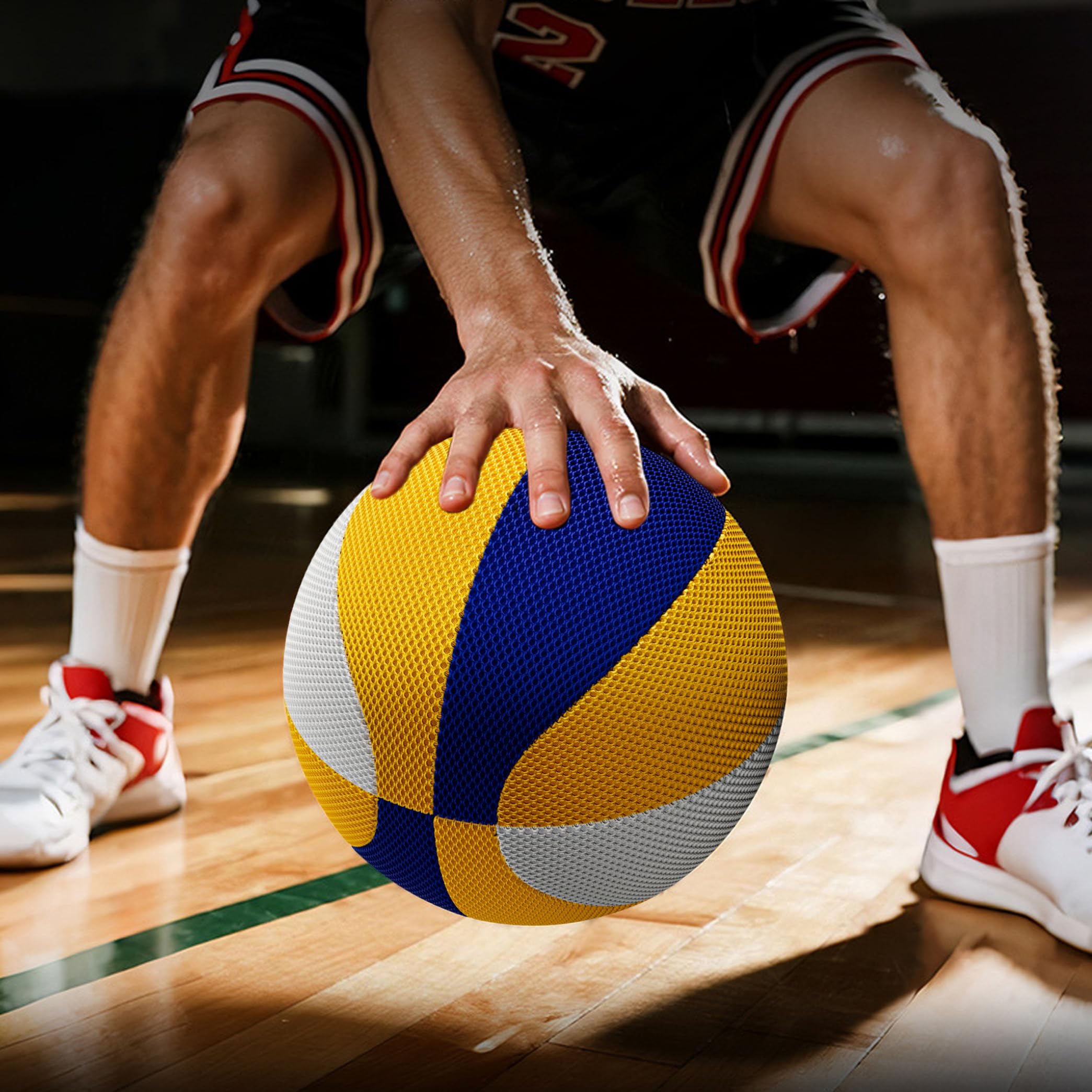 Baloncesto Silencioso Baloncesto Silencioso Pelota De Regate Interior Silencio Espuma Silenciosa Ideal para Entrenamiento En Interiores Tamaño 7 Azul y Amarillo